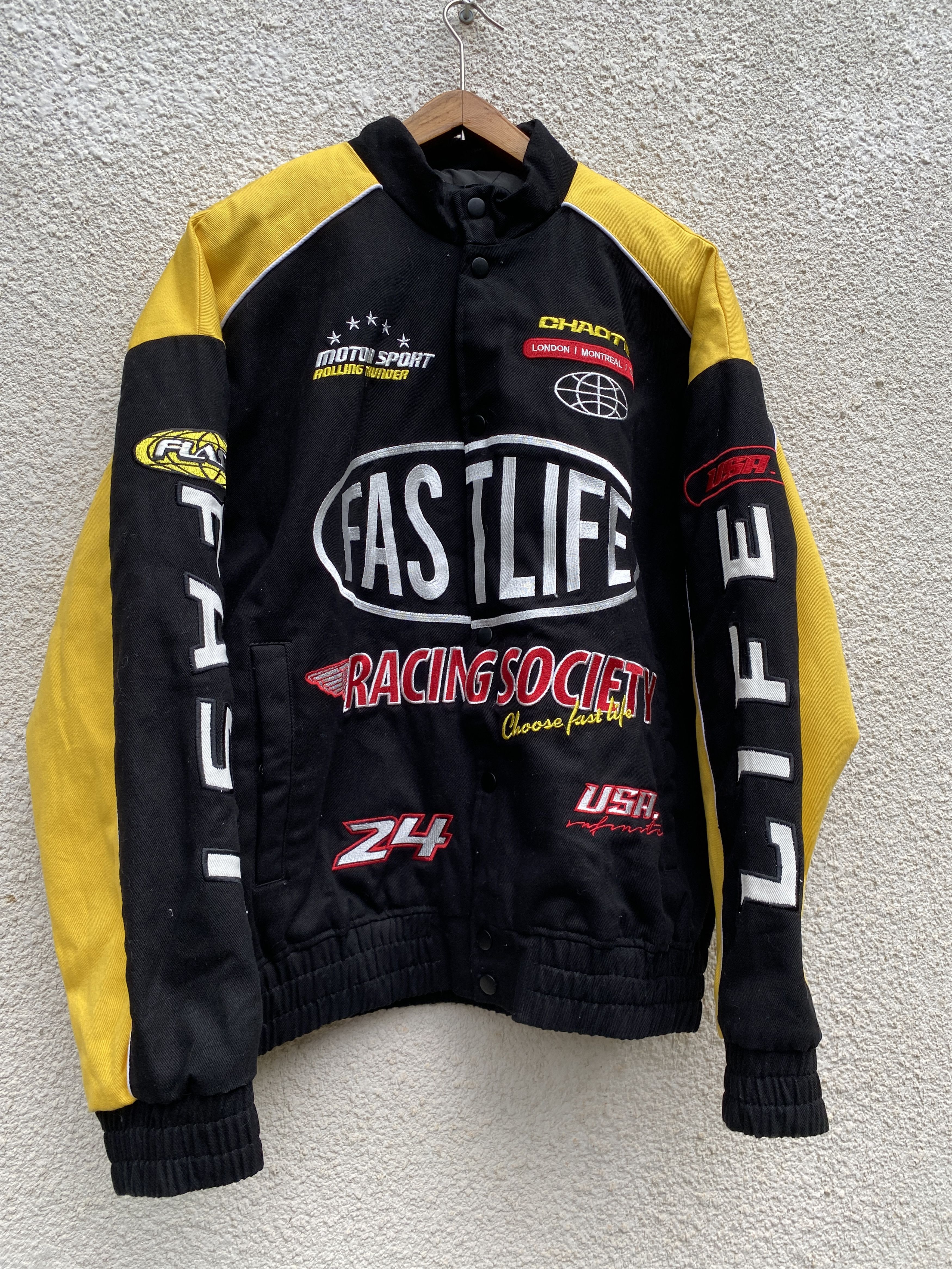Japanese Brand × Yohji Yamamoto VINTAGE SEXY YOJHI YAMAMOTO STYLE RACING BOMBER JACKET Size US L / EU 52-54 / 3 - 5 Thumbnail