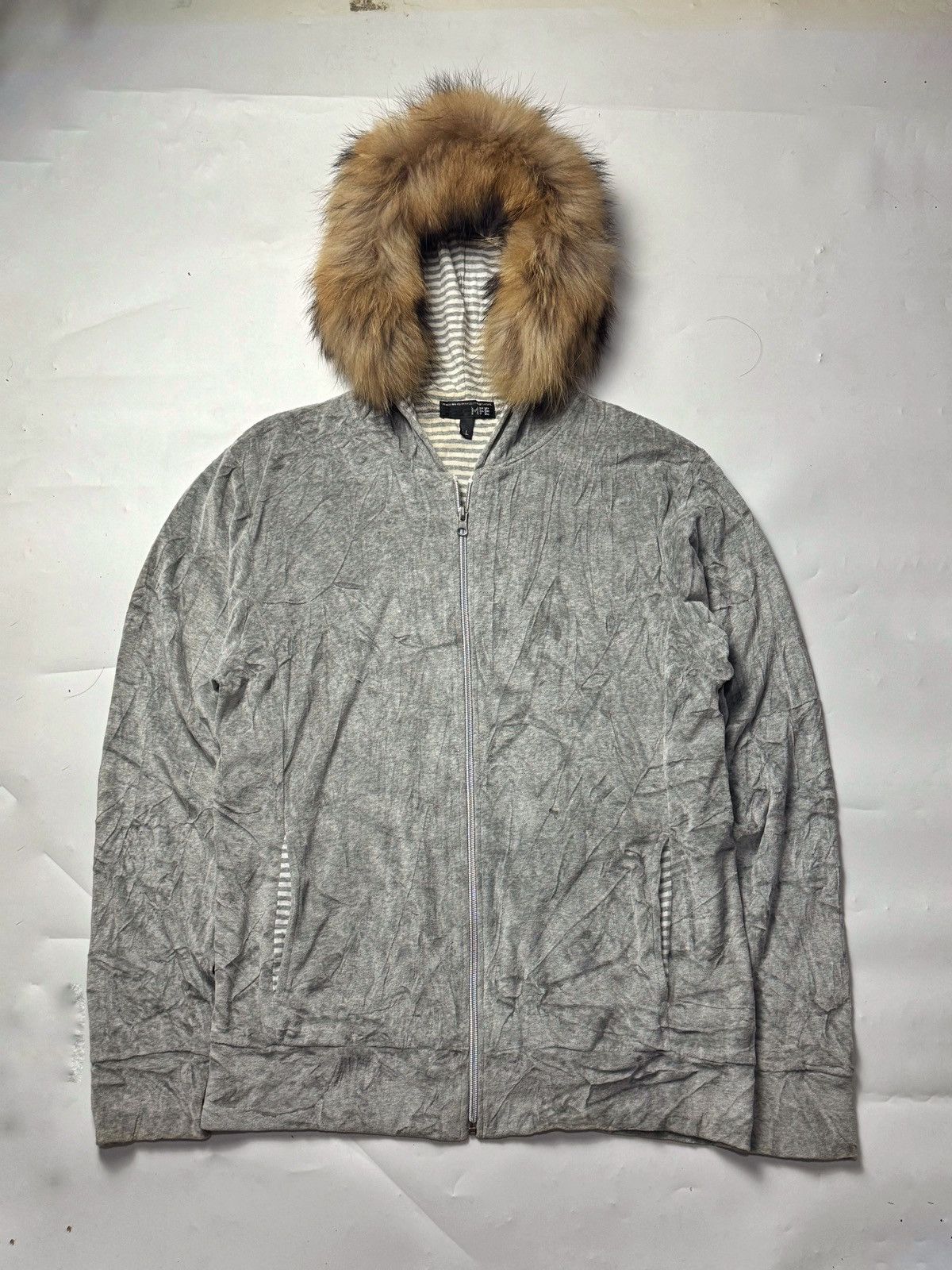 If Six Was Nine × Japanese Brand × Le Grande Bleu (L.G.B.) Velvet Fur Hoodie MFE Grey Lgb Style Size US L / EU 52-54 / 3 - 1 Thumbnail