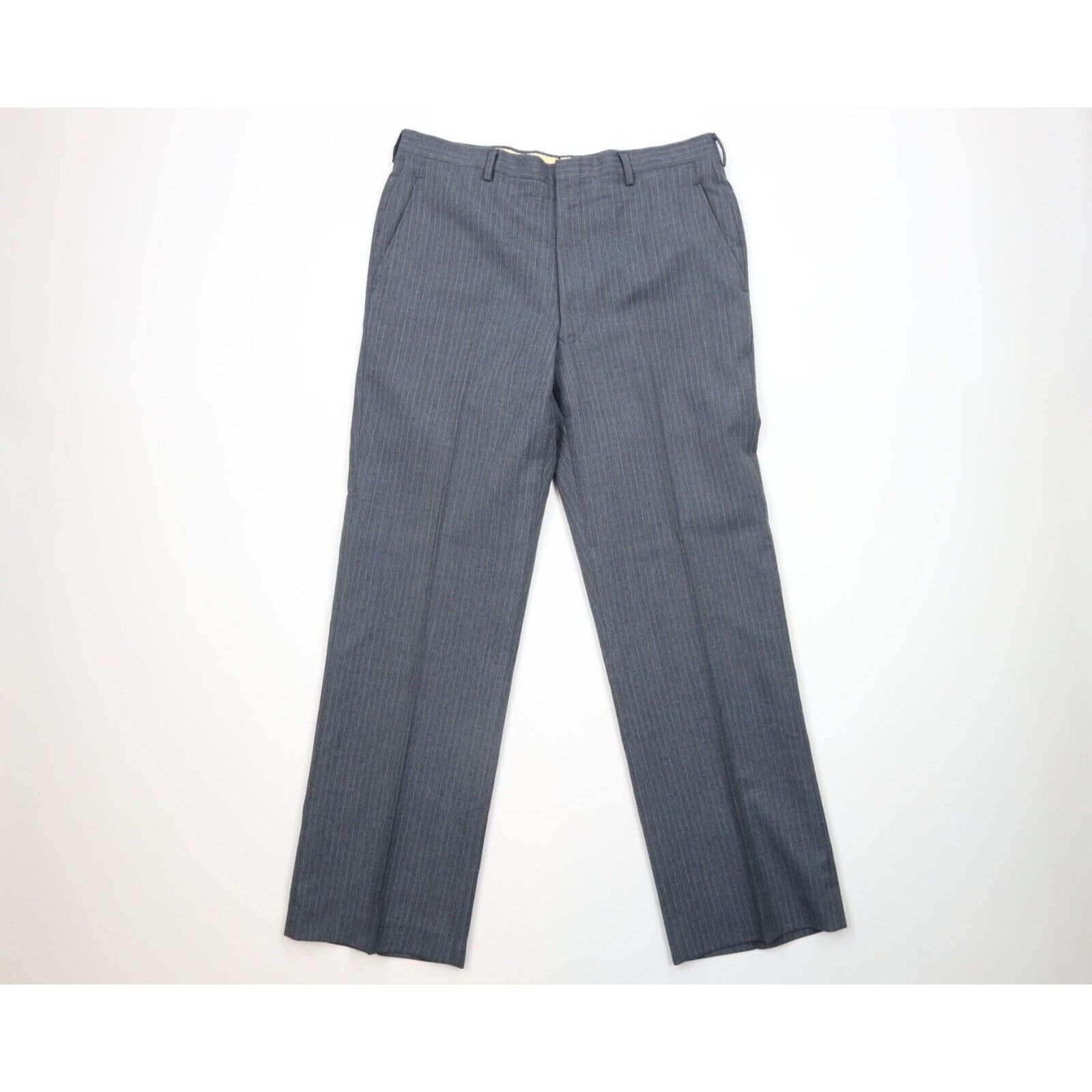 Vintage Vintage 70s 3 Piece Wool Suit Bell Bottoms Striped Size 42R - 10 Thumbnail