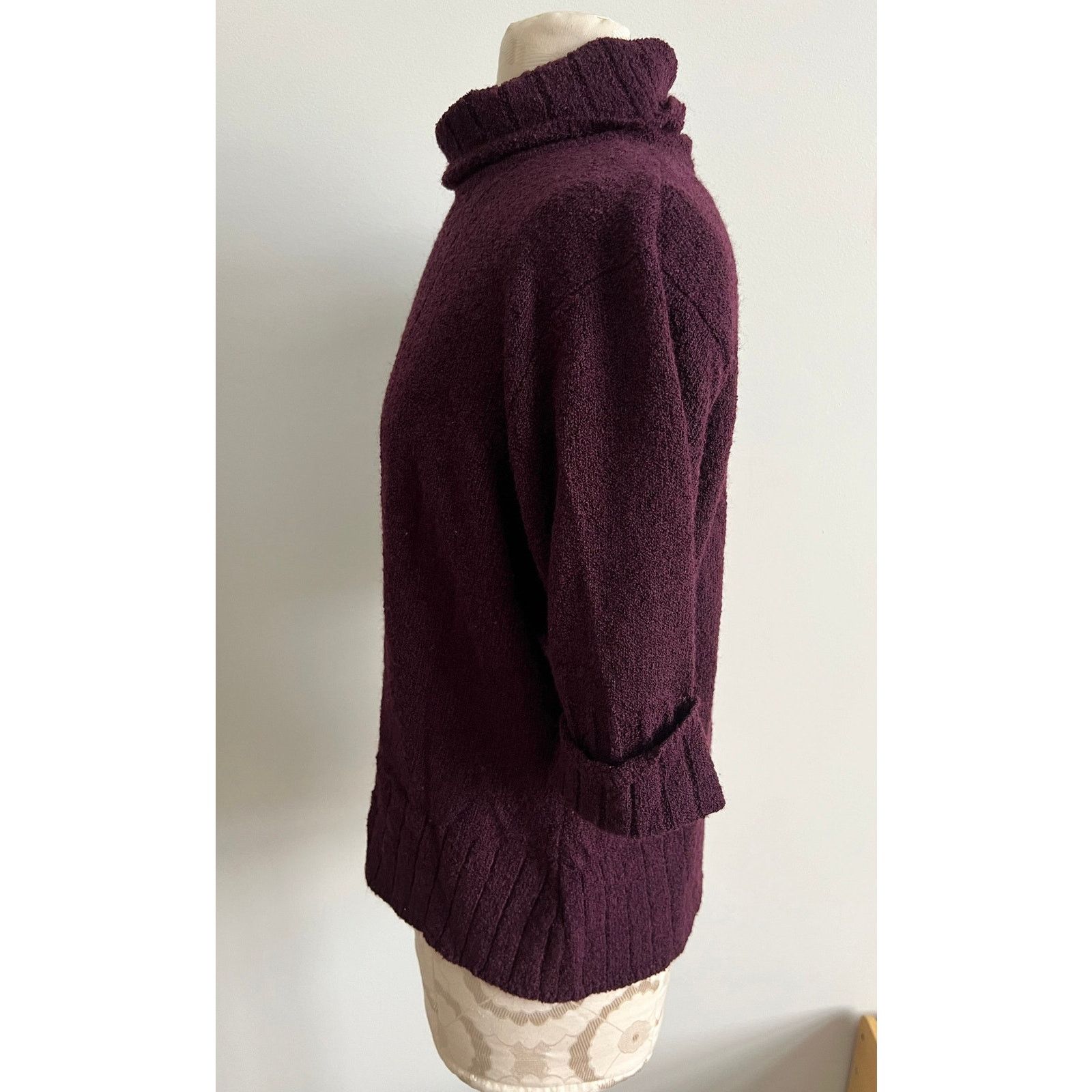 George George Knit 3/4 Sleeve Turtleneck Sweater Large Size 14/16 Size L / US 10 / IT 46 - 3 Thumbnail