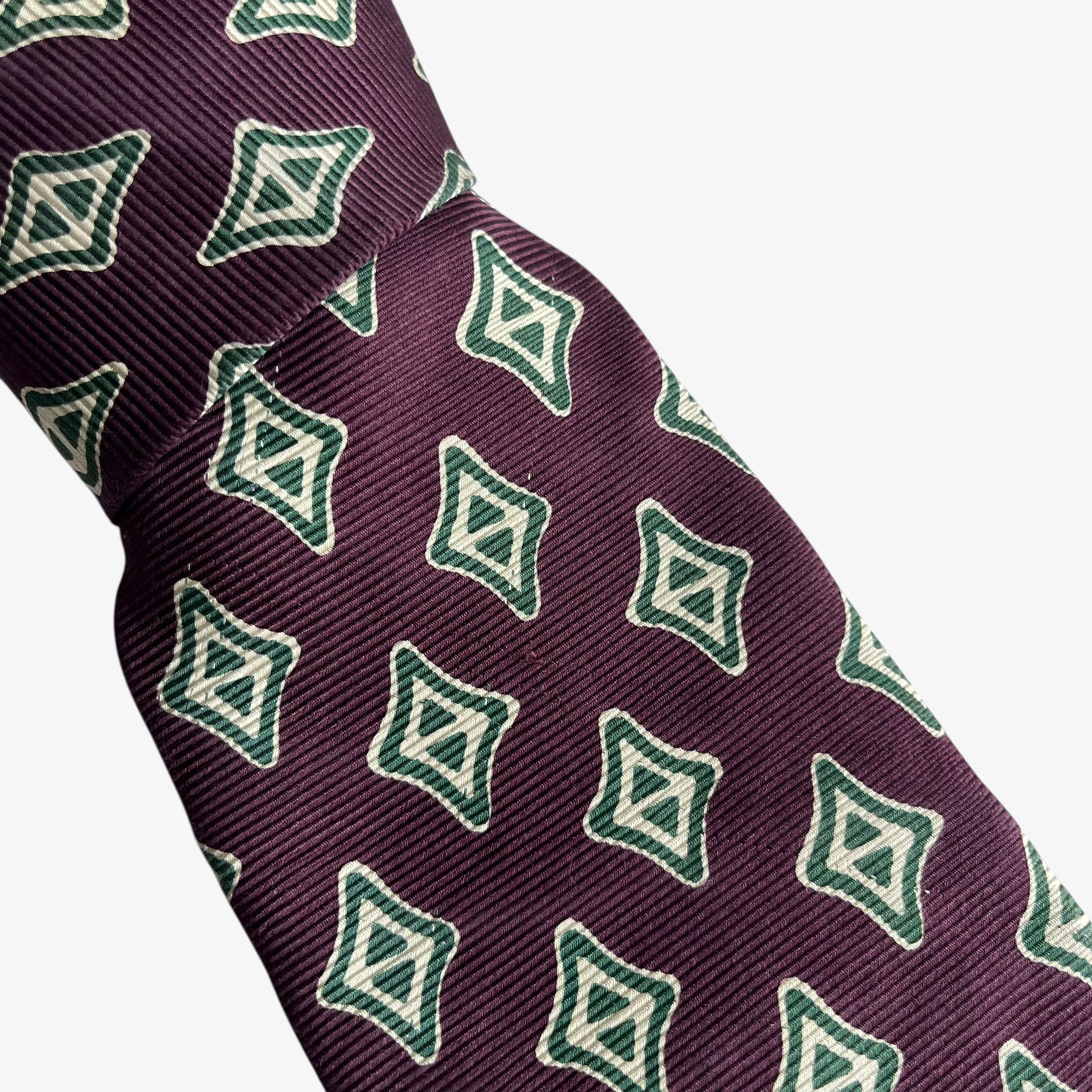 Abercrombie & Fitch Abercrombie & Fitch Abstract Geometric Print Red Silk Tie Size ONE SIZE - 4 Thumbnail