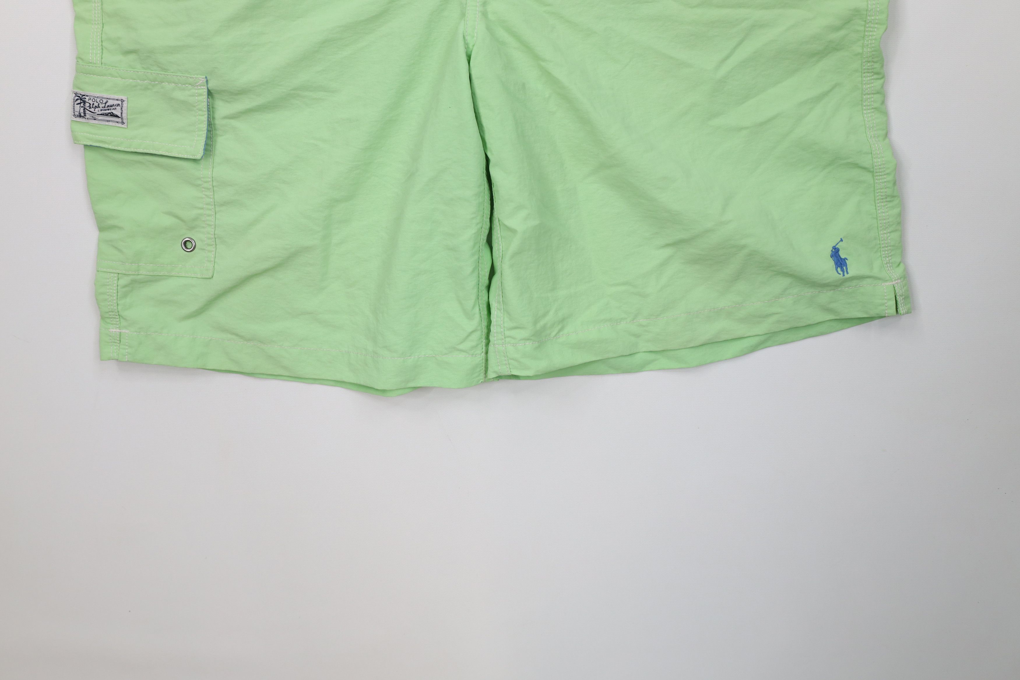 Ralph Lauren Vintage Ralph Lauren Cargo Shorts Swim Trunks Lime Green Size US 34 / EU 50 - 4 Thumbnail