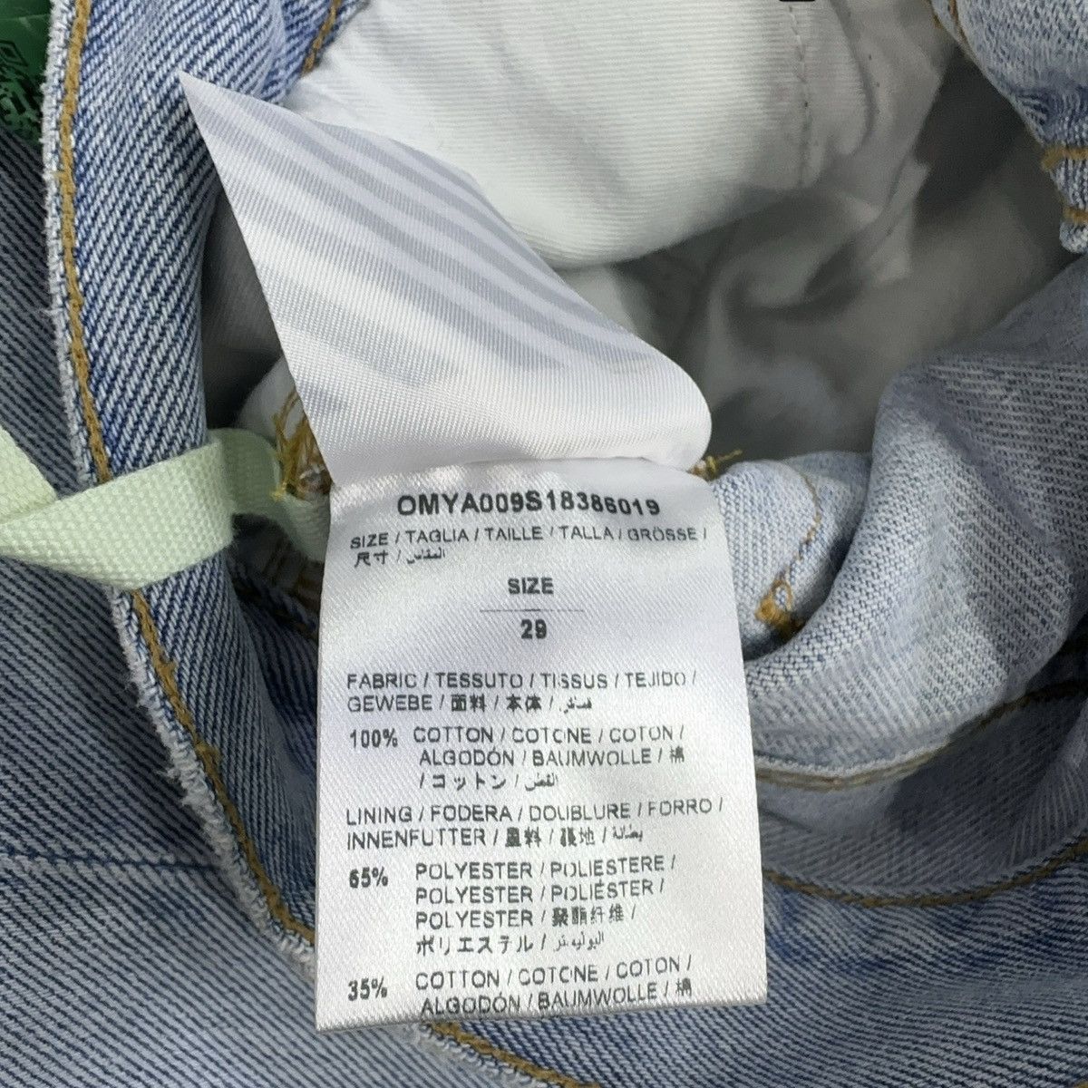 Off-White Off-White blue letter print denim pants Size US 29 - 4 Thumbnail