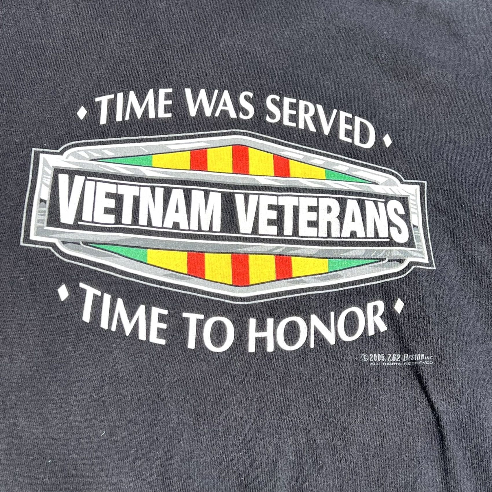 Vintage VINTAGE Men’s 2005 VIETNAM VETERAN Time Was Served Black Shirt L Mens T-Shirt Size US L / EU 52-54 / 3 - 7 Thumbnail