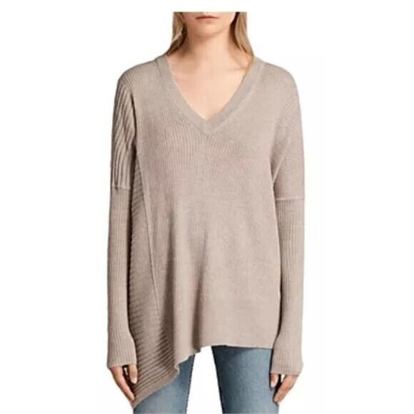 Allsaints Allsaints V Neck Ribbed Sweater - XS/S, OVERSIZED! Size XS / US 0-2 / IT 36-38 - 1 Thumbnail