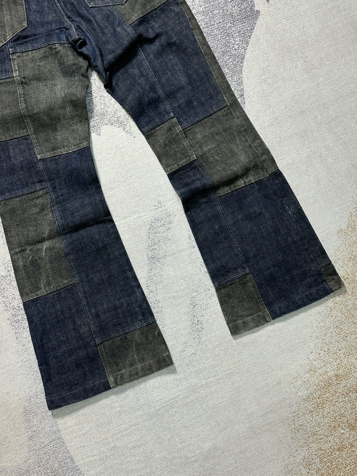 Undercover × Uniqlo 2000s Tornado Mart Flare Patchwork Denim Jeans Size US 30 / EU 46 - 12 Thumbnail