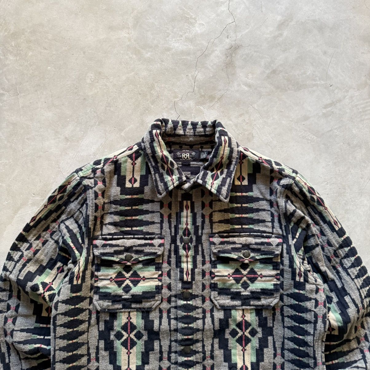 RRL Ralph Lauren RRL Brown Bear Blanket Jacquard Overshirt Size US L / EU 52-54 / 3 - 3 Thumbnail