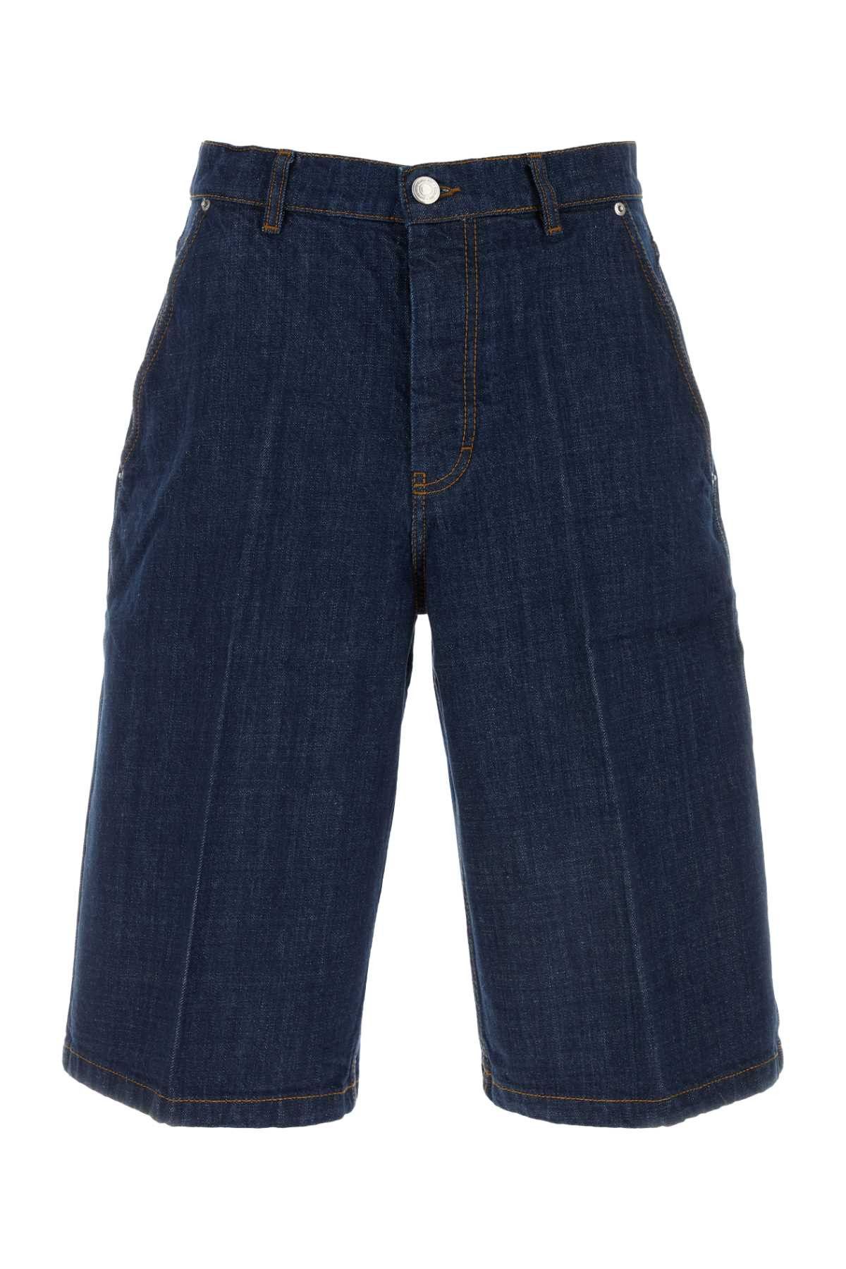 AMI Dark Blue Denim Bermuda Shorts Size US 30 / EU 46 - 1 Thumbnail