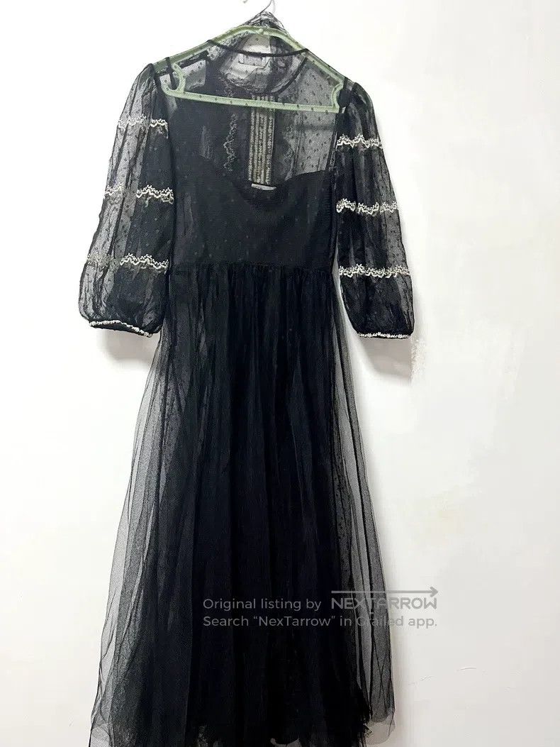 Valentino Valentino Black and white bow lace dress gauze skirt Size S / US 4 / IT 40 - 2 Thumbnail