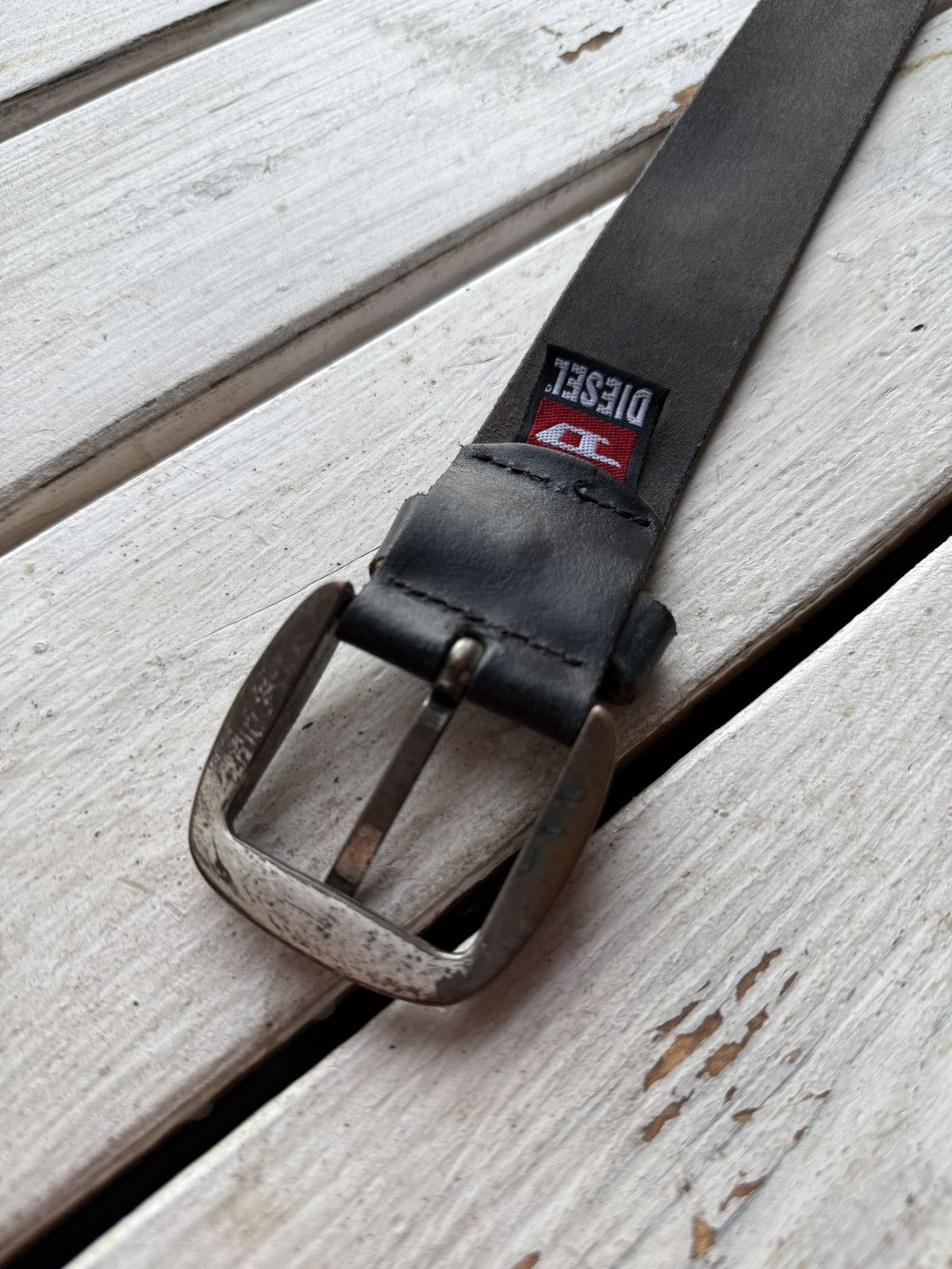 Diesel × Japanese Brand × Vintage Cowboy 90s Diesel Leather Black Belt Made In Italy Size ONE SIZE - 6 Thumbnail