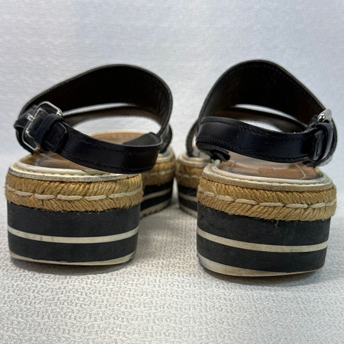 Prada Prada Black Espadrille Platform Sandals women sz 38.5 US 8 Size US 8 / IT 38 - 3 Thumbnail