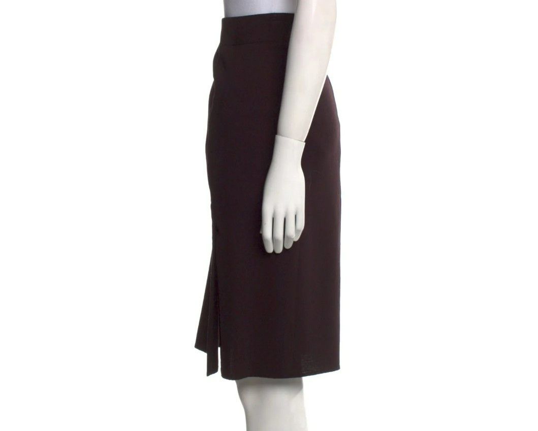Akris Akris Brown Wool Skirt – Size 10 – Zip Pockets – Tailored F Size 32" / US 10 / IT 46 - 4 Thumbnail
