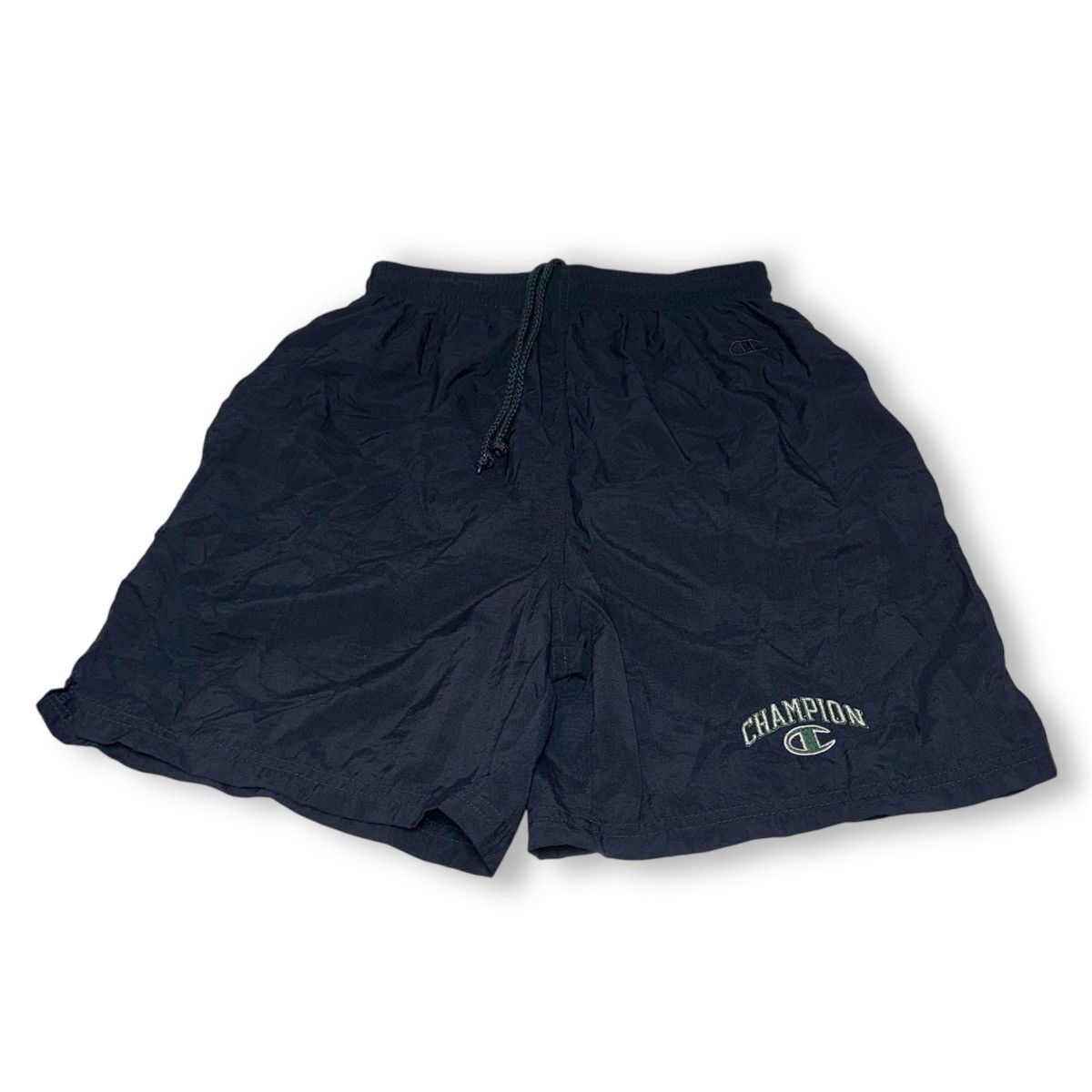 Champion × Vintage Vintage Champion Swim Shorts Navy Green Nylon 6” Mesh Lined Size US 29 - 1 Thumbnail