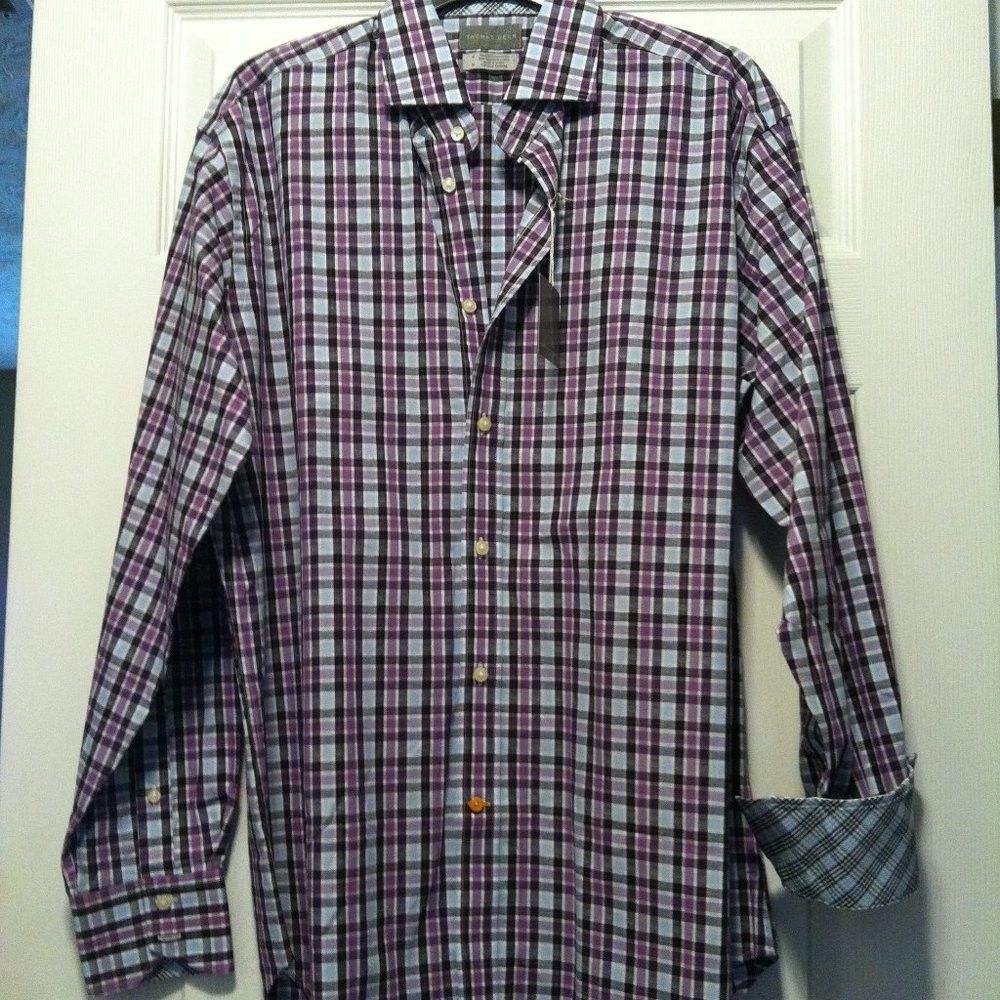Thomas Dean THOMAS DEAN MENS NEW 100%COTTON CASUAL SHIRT SIZE: M Size US M / EU 48-50 / 2 - 3 Thumbnail