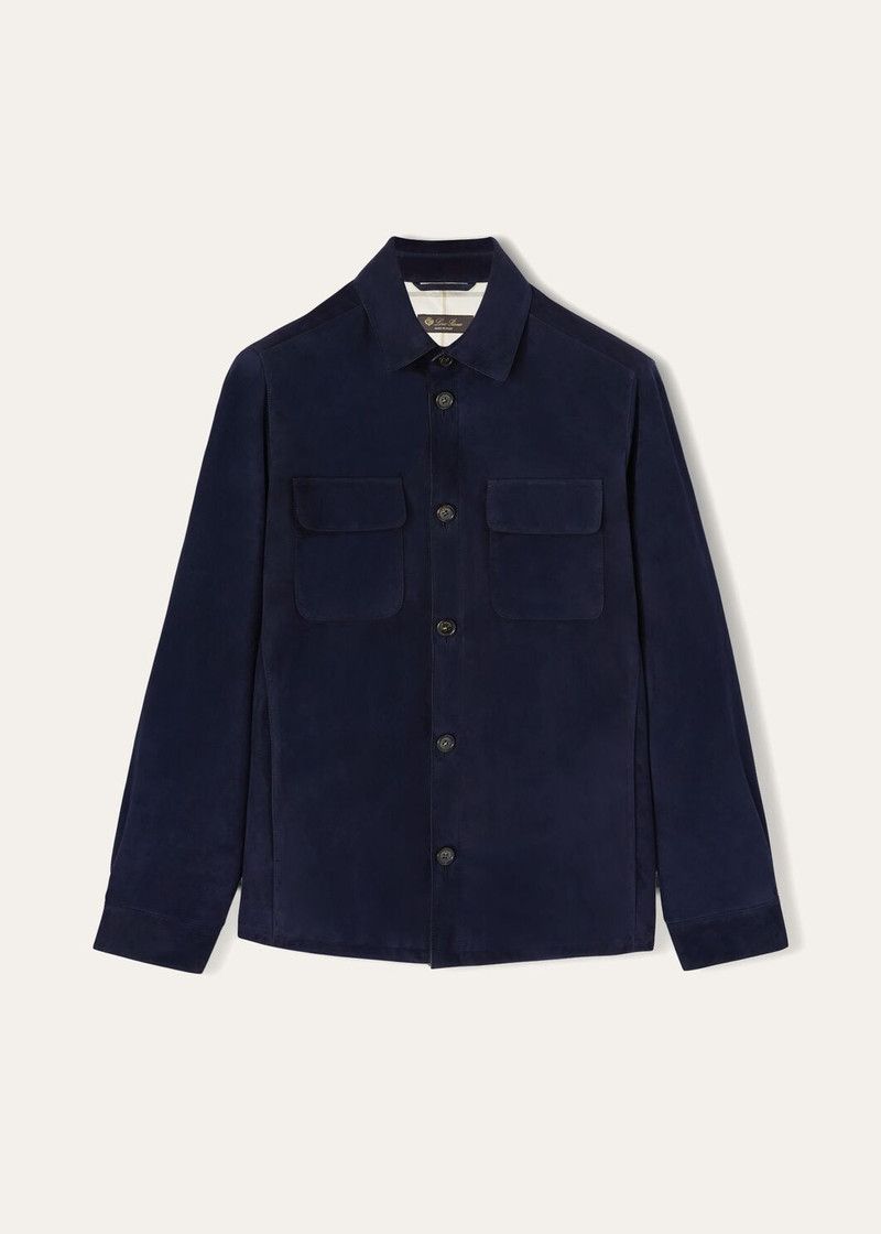 Loro Piana o1w1db10226 FAL6174 Overshirt in Navy Blue Size US XL / EU 56 / 4 - 1 Thumbnail