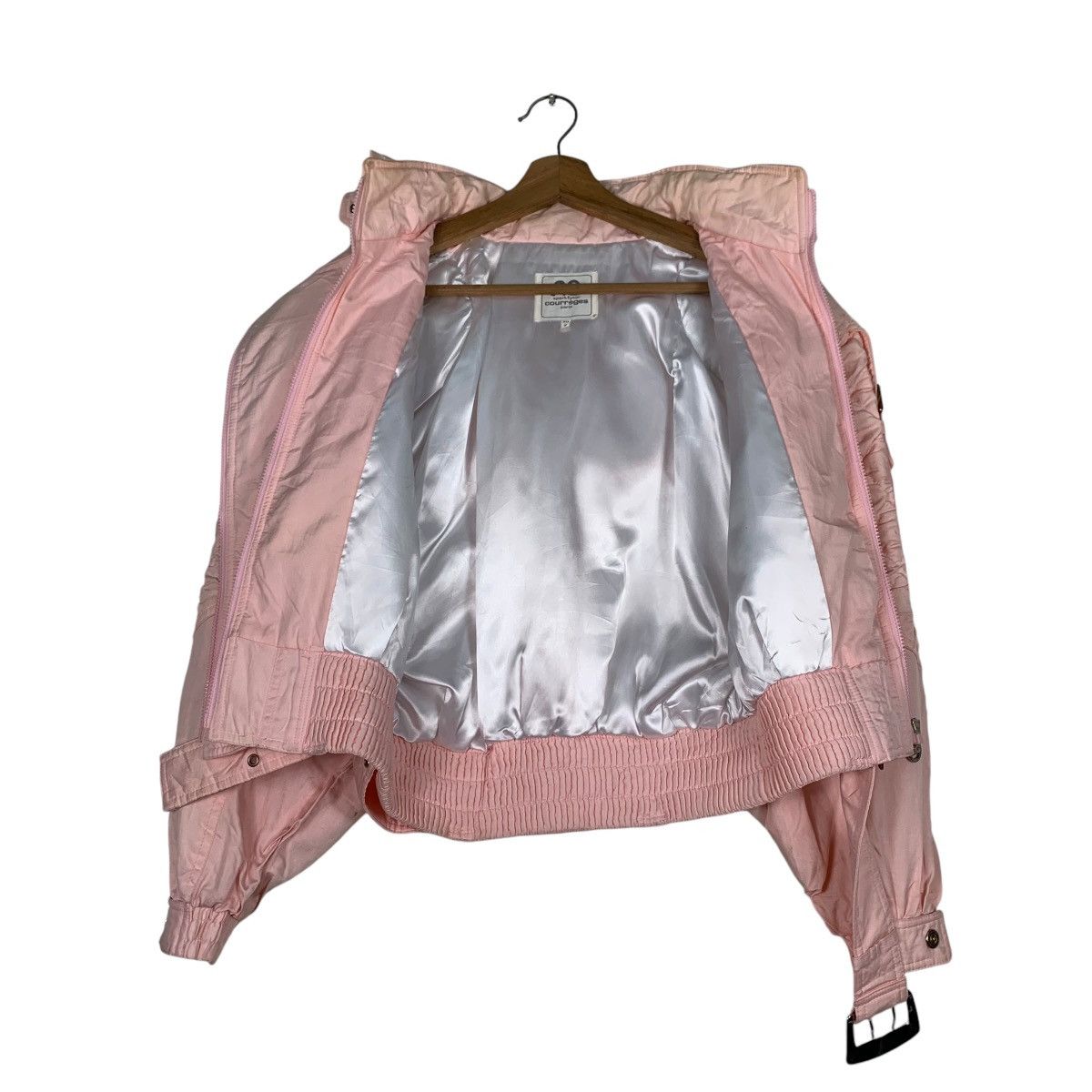 Courreges COURREGES Fur Hoodie Pink Belted Crop Jacket #1230-C56 Size S / US 4 / IT 40 - 12 Thumbnail