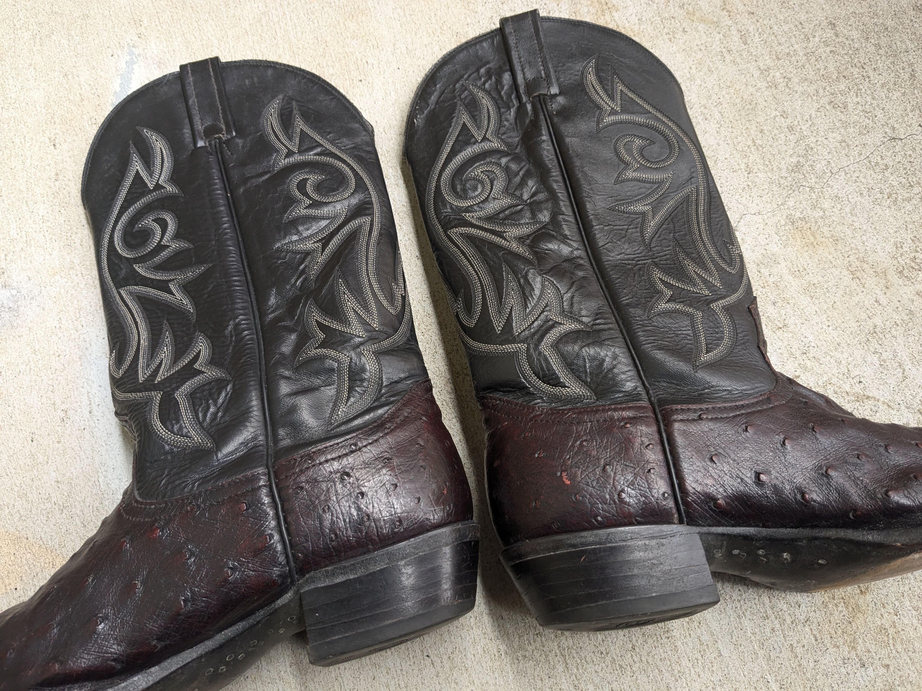 Nocona Cowboy Boots Ostrich Leather 8.5 Exotic Western