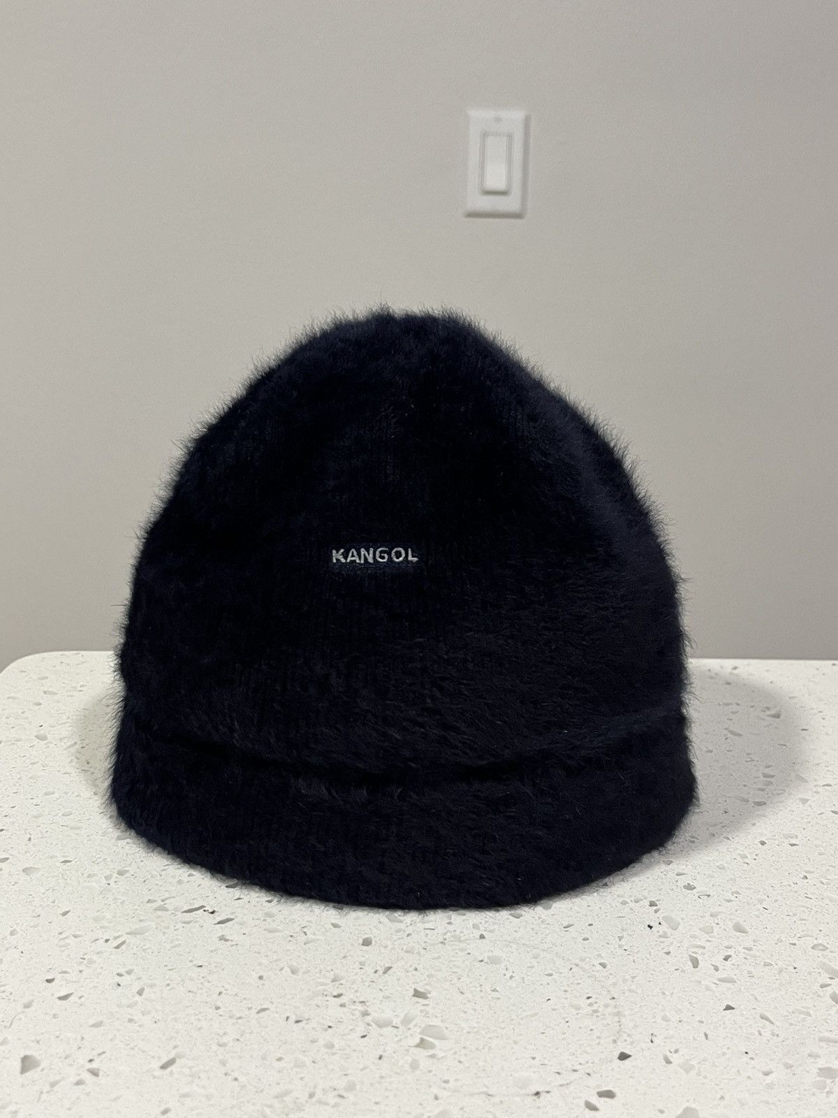 image of Kangol Box Logo Furgora Julie Beanie Rabbit Fur Navy Blue, Men's