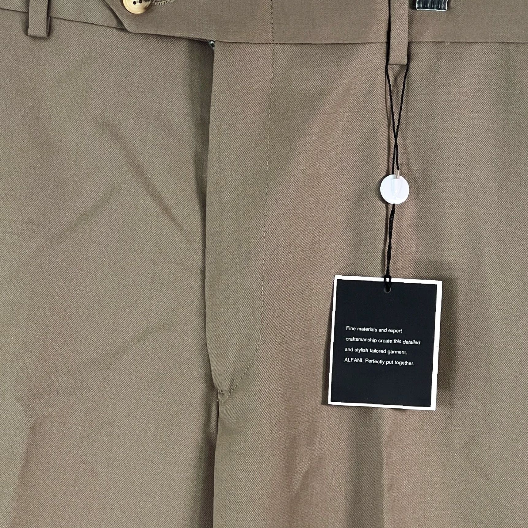 Alfani Alfani Mens Dress Pants Flat Front Straight Leg Wool Tan Size 34X34 Regular Inseam 34 Belt Loops Pockets Dry-Clean Only Mens Size US 34 / EU 50 - 7 Thumbnail
