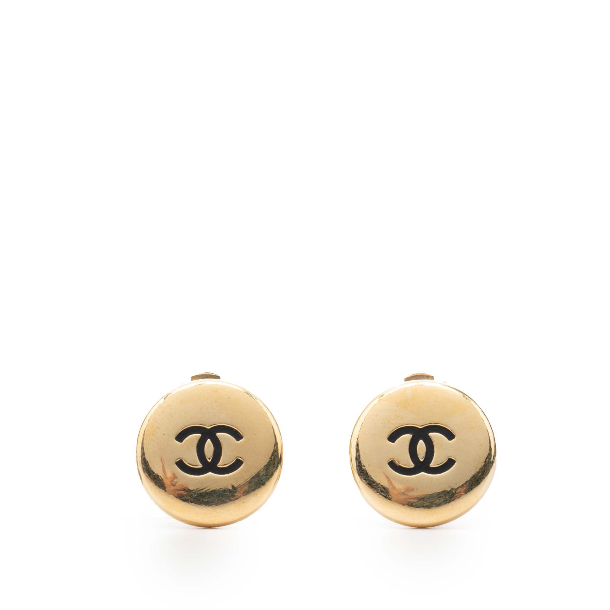 Chanel Chanel Gold Plated CC Button Clip on Earrings Size ONE SIZE - 1 Thumbnail