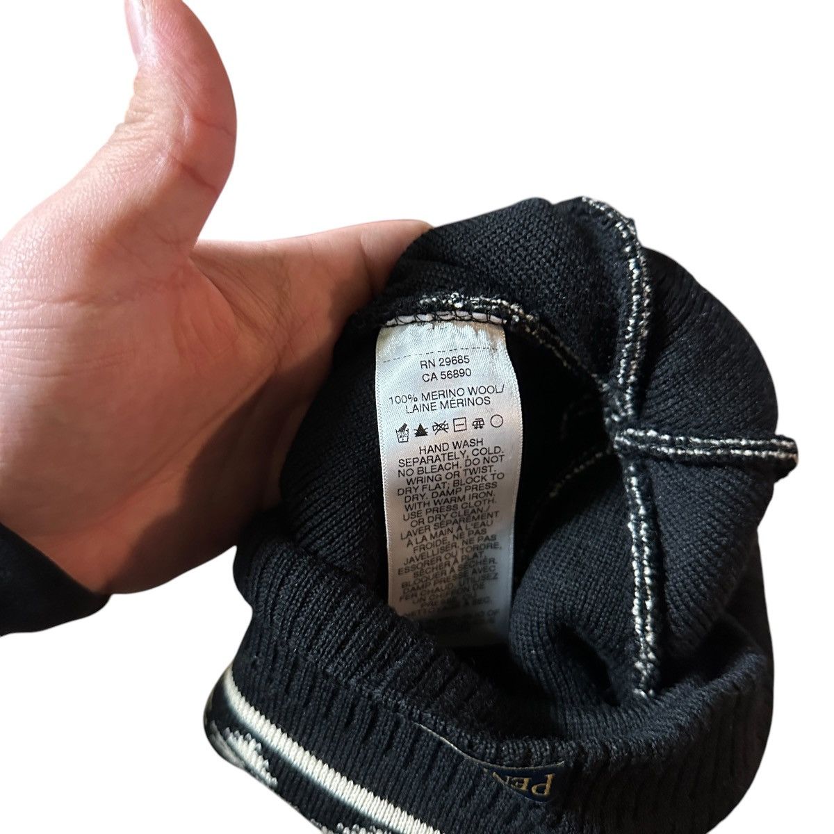 Pendleton Mens Y2K Pendleton Black White Wool Beanie Hat Size ONE SIZE - 8 Thumbnail