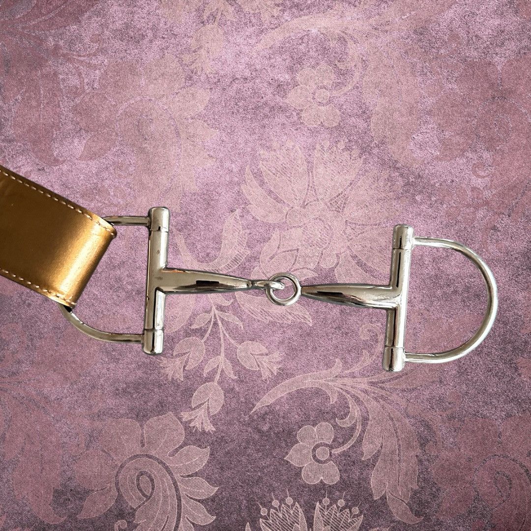 Gucci Gucci by Tom Ford FW 1995 gold horsebit patent leather belt Size ONE SIZE - 5 Thumbnail