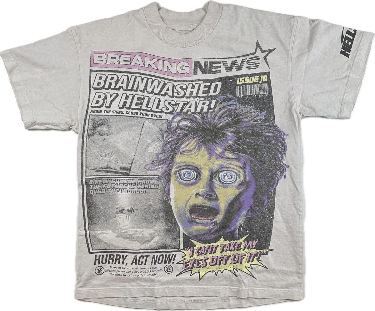 トップス Hellstar Breaking News T-Shirt HELLSTAR Hellstar Breaking News Tee - Private Stock