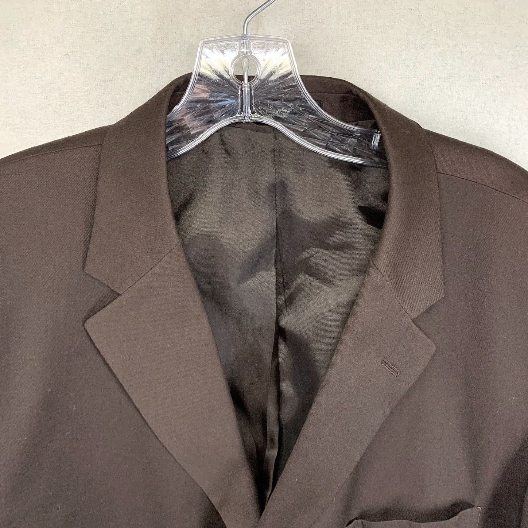 Vintage VINTAGE Henry Grethel Designer Suit Jacket 44 Regular Brown Wool Short Mens Size 44R - 5 Thumbnail
