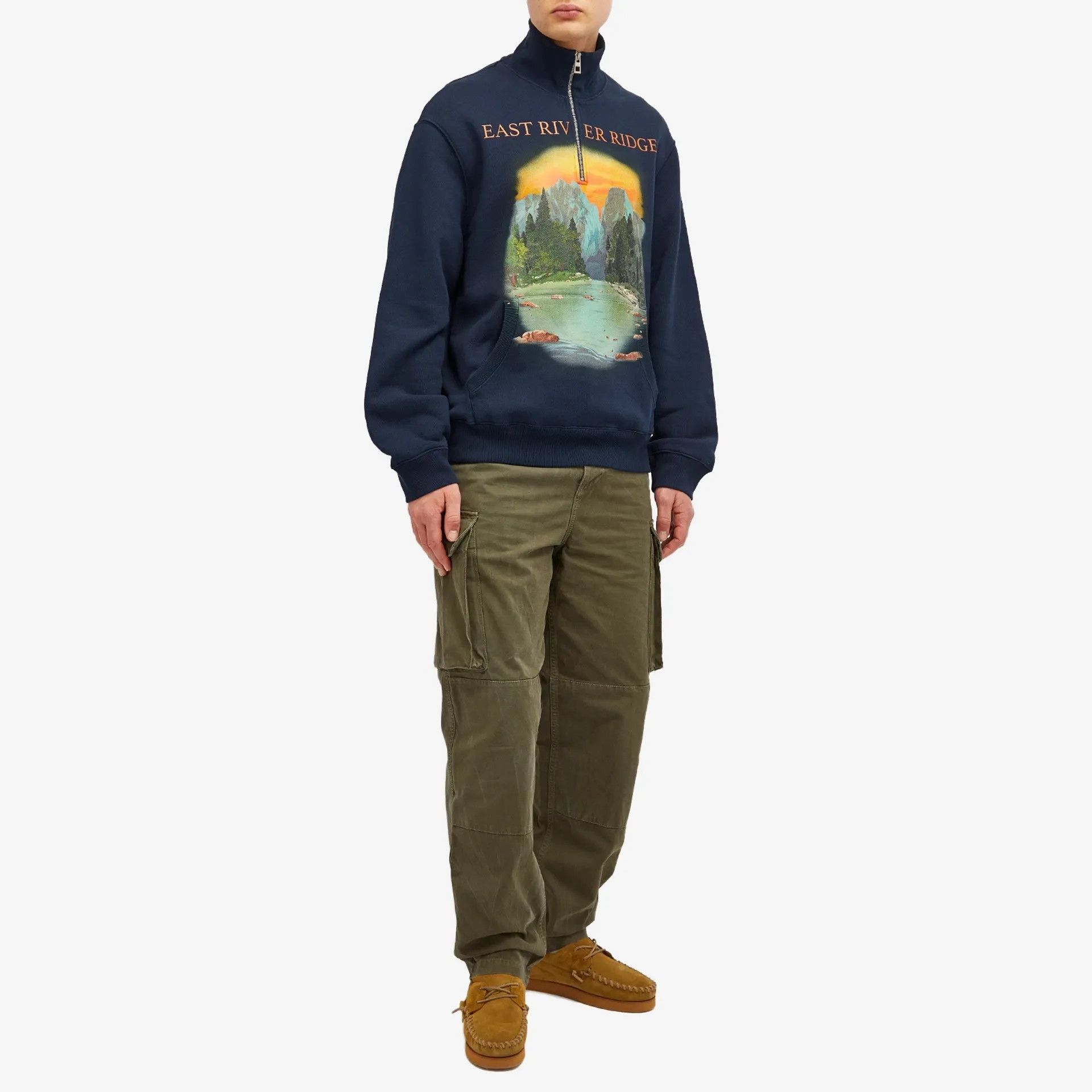 Loewe o1tko10326 East River Ridge Zip Sweatshirt in Navy Size US XS / EU 42 / 0 - 4 Thumbnail