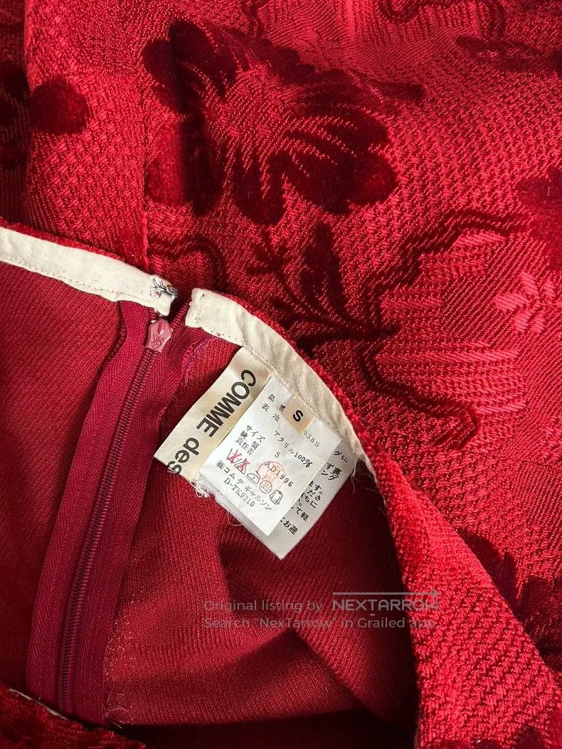 Comme des Garcons Comme Des Garcons size S Red velvet flower transformation Size 23" - 9 Thumbnail