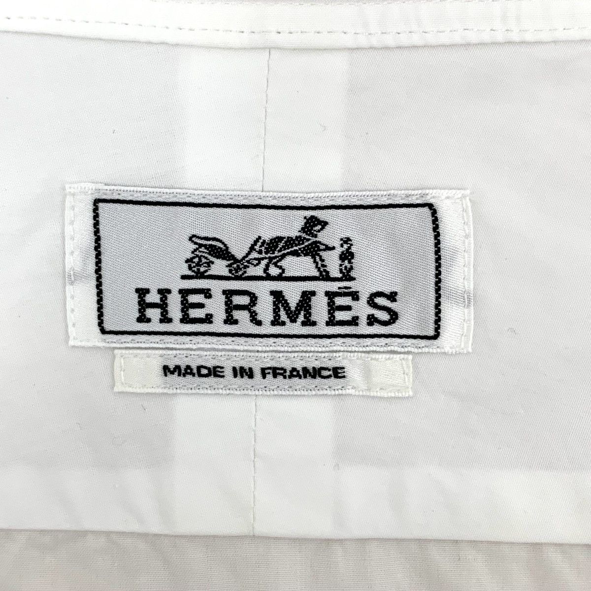 Hermes Hermes White Spliced Pocket Hooded Long Sleeve Shirt K26WX Size US S / EU 44-46 / 1 - 5 Thumbnail