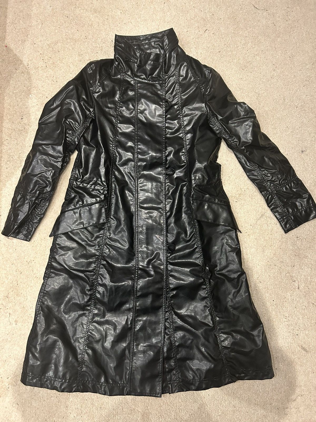 image of Issey Miyake Archive Nylon Coat in Black, Women's (Size Small)