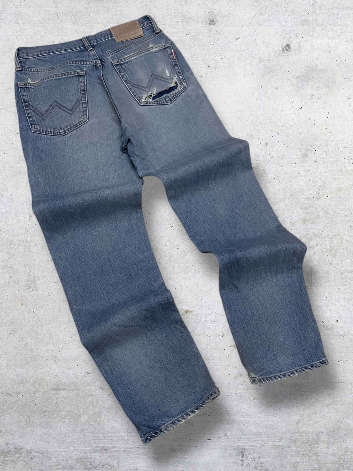 Edwin VINTAGE EDWIN DESIGNER 90S OG JAPAN BLUEWASHED DISTRESSED Size US 29 - 10 Thumbnail