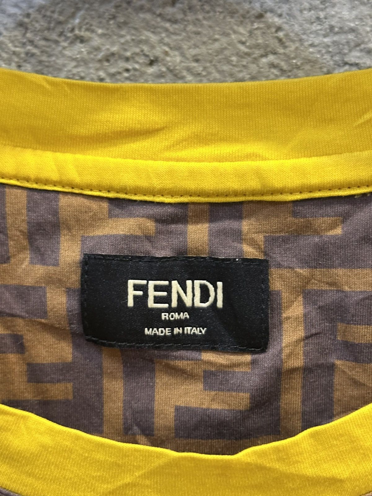 Fendi Fendi Roma Made in Italy Brown/Yellow Monogram T-Shirt Size US M / EU 48-50 / 2 - 5 Thumbnail