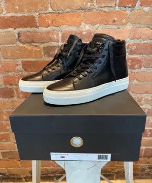 Buscemi Buscemi 140MM High-Top – Black/White Leather Size US 8 / EU 41 - 1 Thumbnail