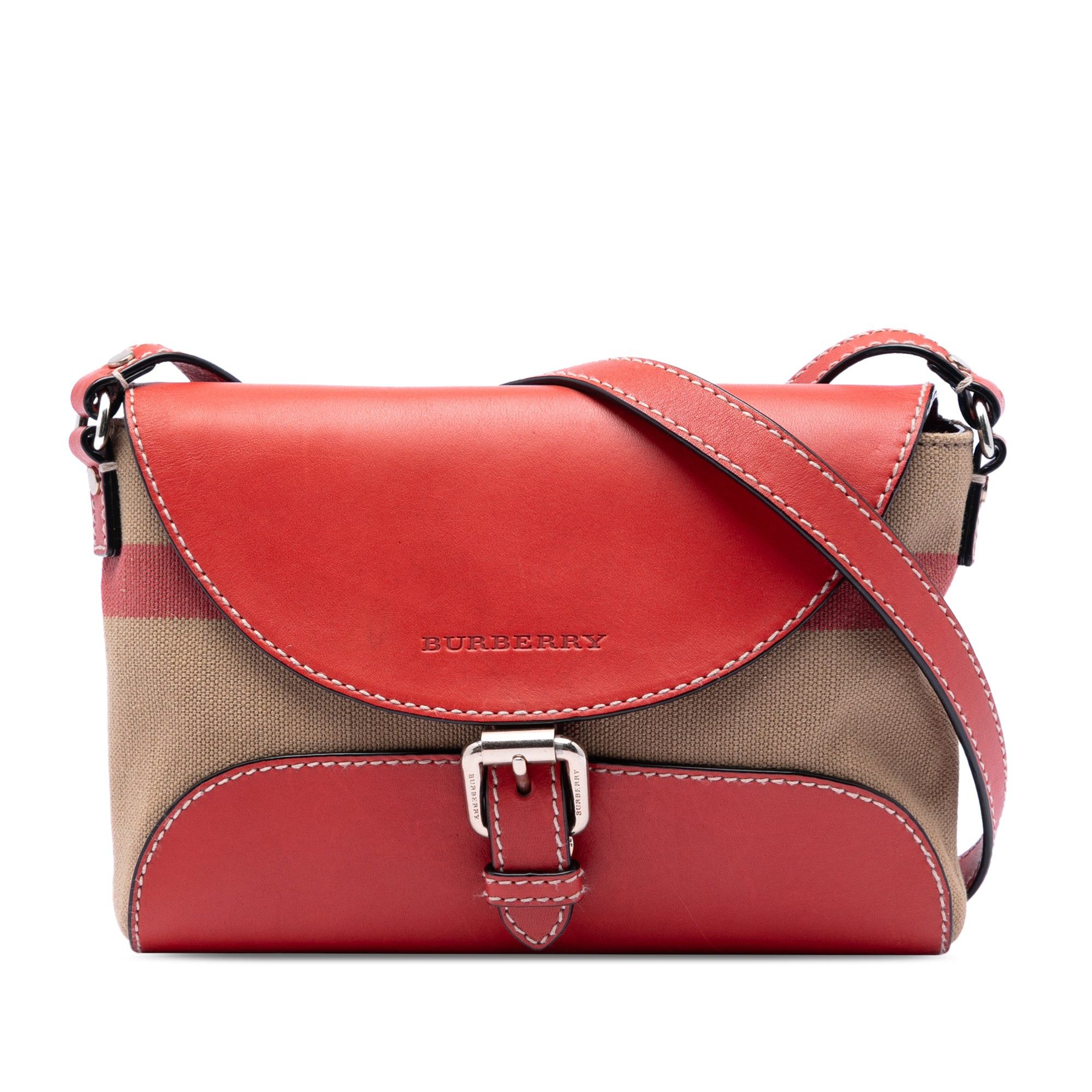Burberry Leather and House Check Canvas Henham Crossbody Size ONE SIZE - 1 Thumbnail