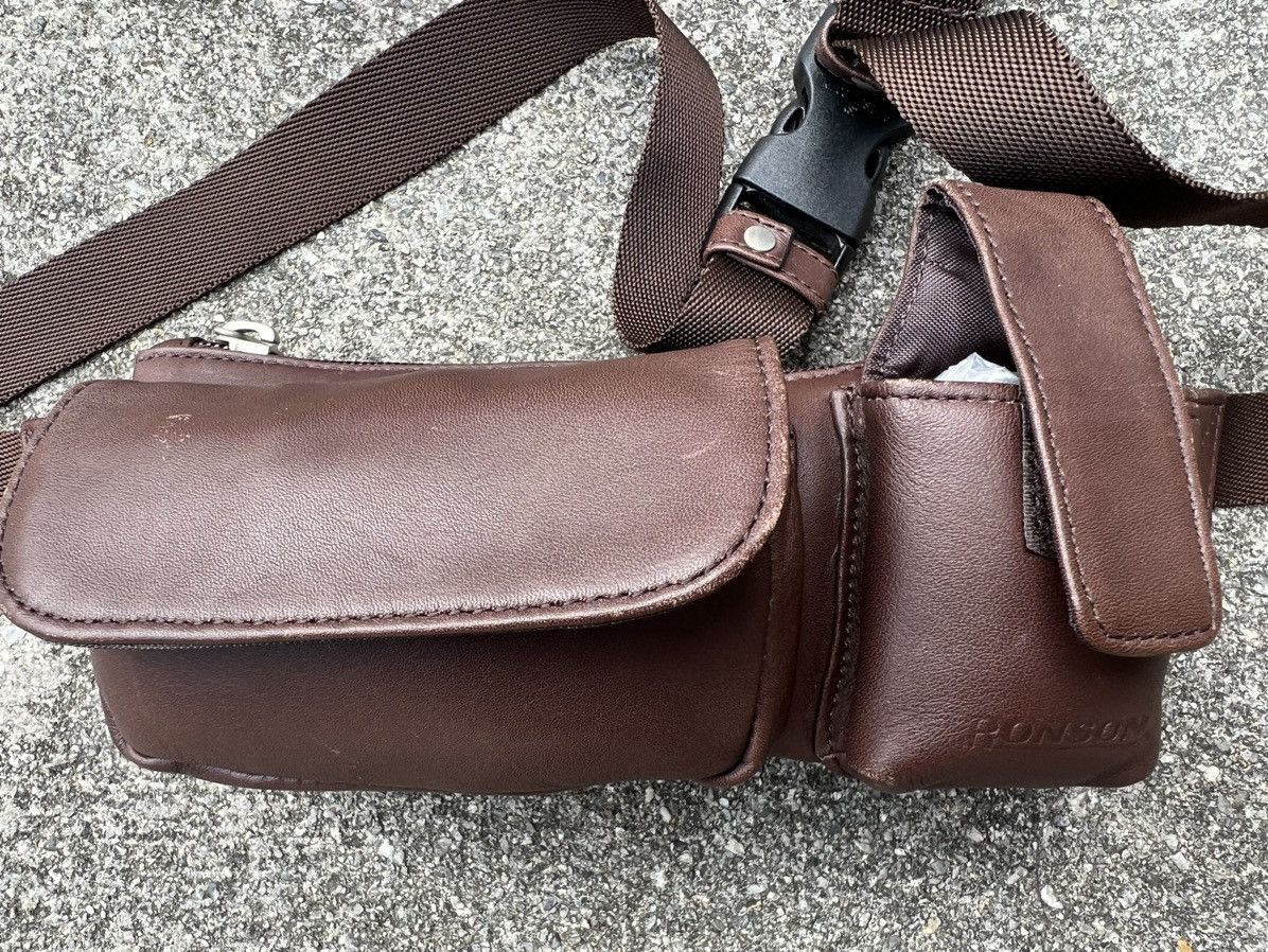 Leather VTG RONSON L.V.ARONSON Patina Brown Leather Mini Pouch Bag Size ONE SIZE - 7 Thumbnail