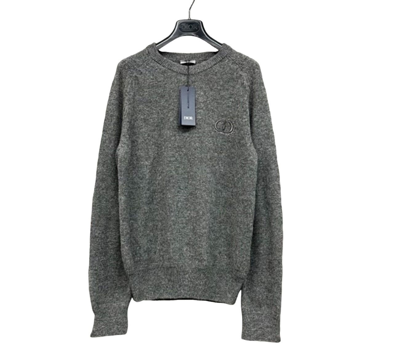 Dior Dior Embroidered Logo Wool Sweater Gray L Size US L / EU 52-54 / 3 - 1 Thumbnail