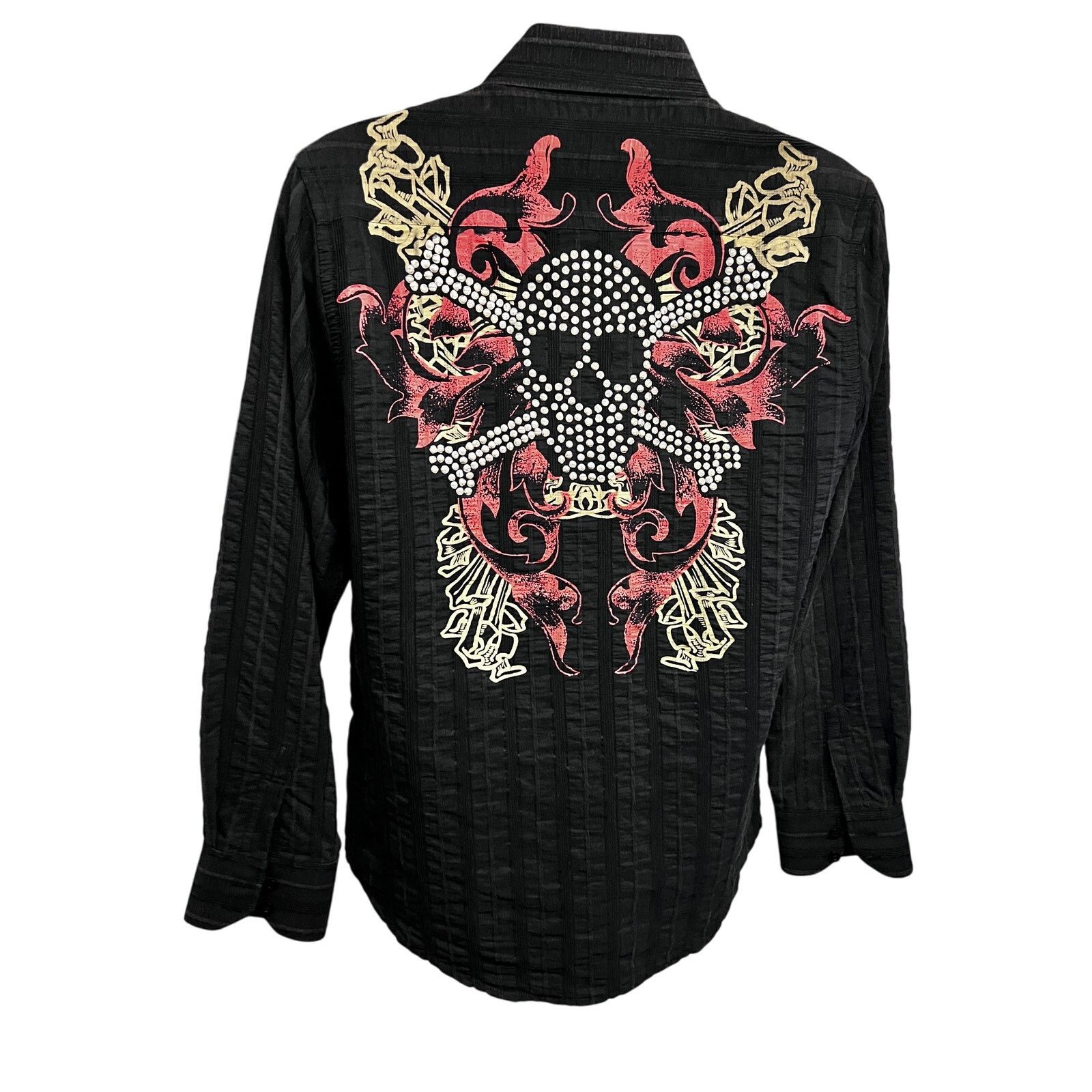 REVOLVE Revolve Black Embellish Embroider Studs Button Up Shirt M Size US M / EU 48-50 / 2 - 1 Thumbnail
