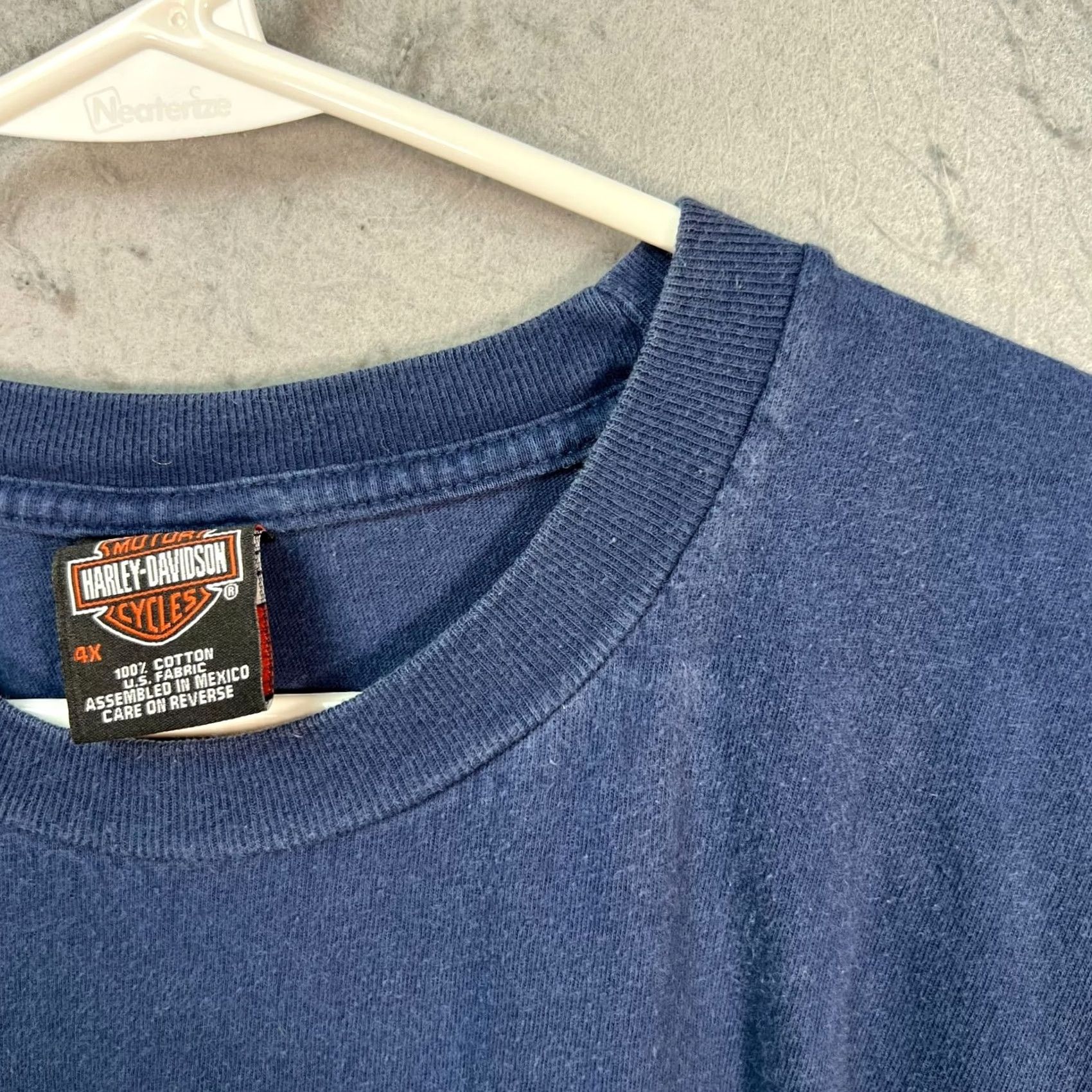 Harley Davidson Harley-Davidson T-Shirt Harley-Davidson Blue 4XL Size 4X Adult Mens Logo Motorcycle Vintage? No (from title) Size US XXL / EU 58 / 5 - 4 Thumbnail