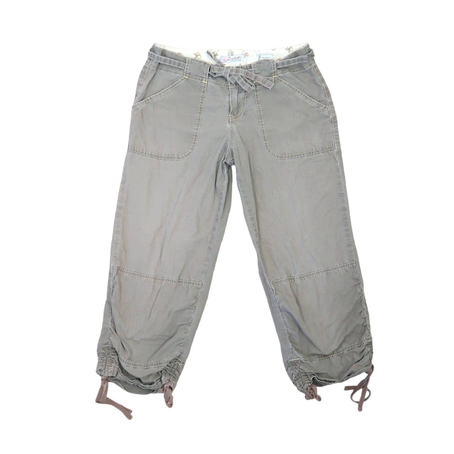 Vintage VINTAGE Unionbay 90s Cargo Capri Crop Pants Women Regular Size 3 Taupe Brown Low Rise Bohemian Straight Leg Casual 21 in Inseam Mens? Size 26" / US 2 / IT 38 - 2 Thumbnail