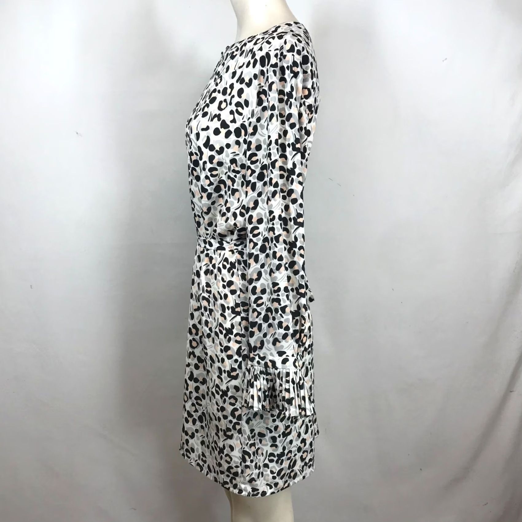 Loft LOFT Womens Medium Multicolor Long Bell Sleeve Round Neck Belted Dress Size M / US 6-8 / IT 42-44 - 6 Thumbnail