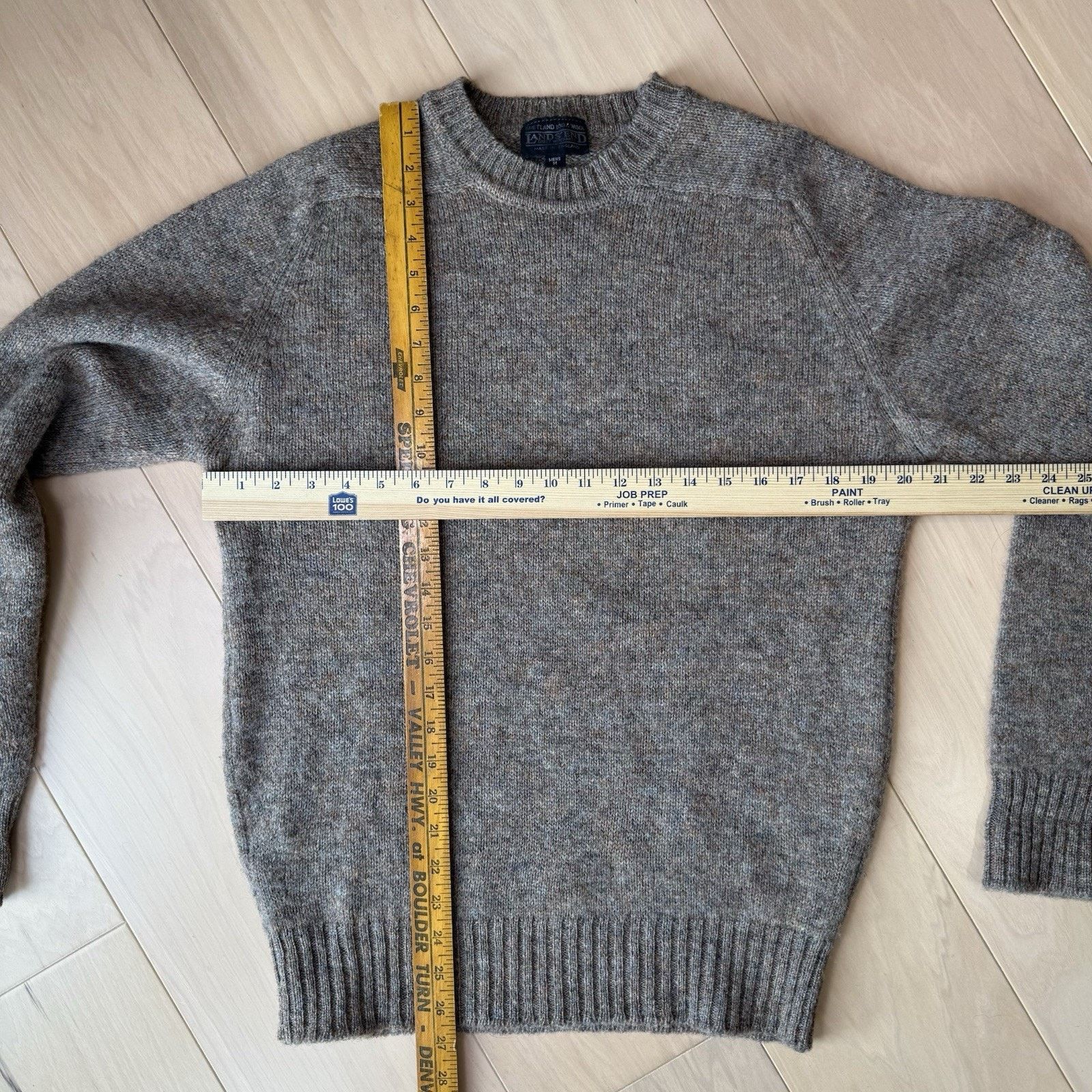 Lands' End Vintage Lands Row Cable Knit Wool Sweater M Brown Shetland Size US M / EU 48-50 / 2 - 2 Thumbnail