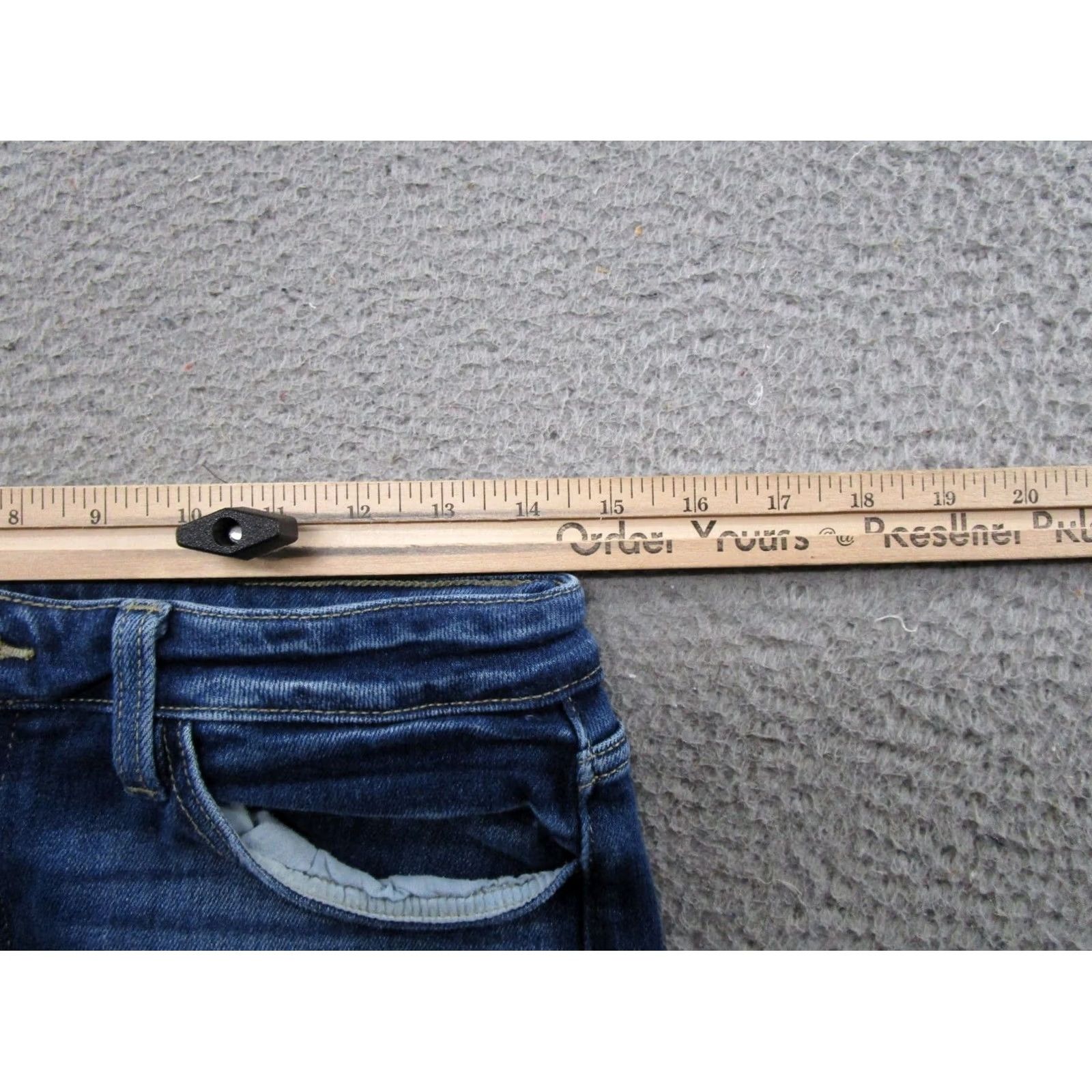 Vintage Kancan Jeans Women's Size 29 Distressed Stretch Denim Ankle Blue 5-Pocket Shirt? Size 29" - 6 Thumbnail