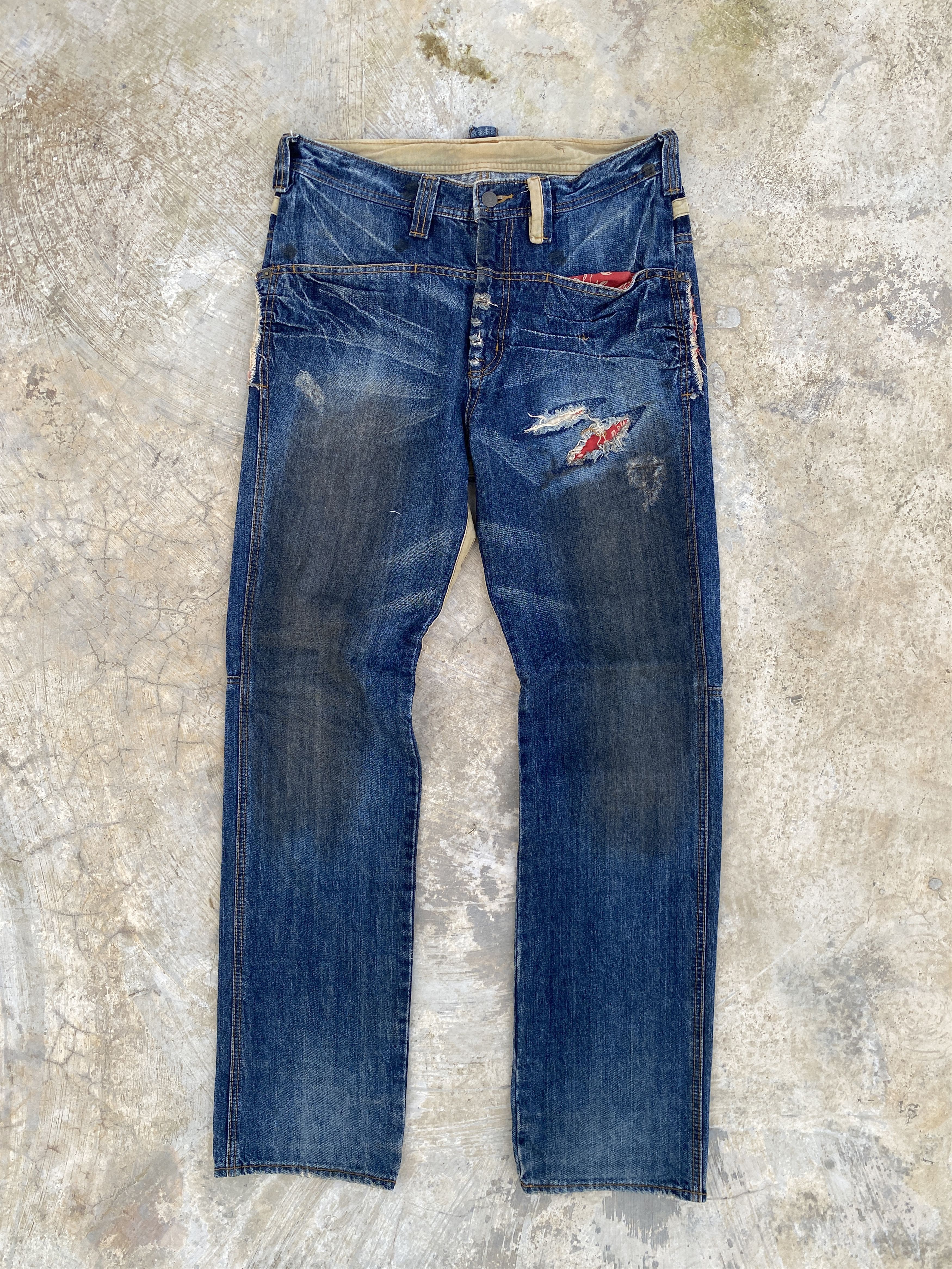 Japanese Brand × PPFM PPFM Patchwork Dirty Wash Jeans Size US 32 / EU 48 - 1 Thumbnail