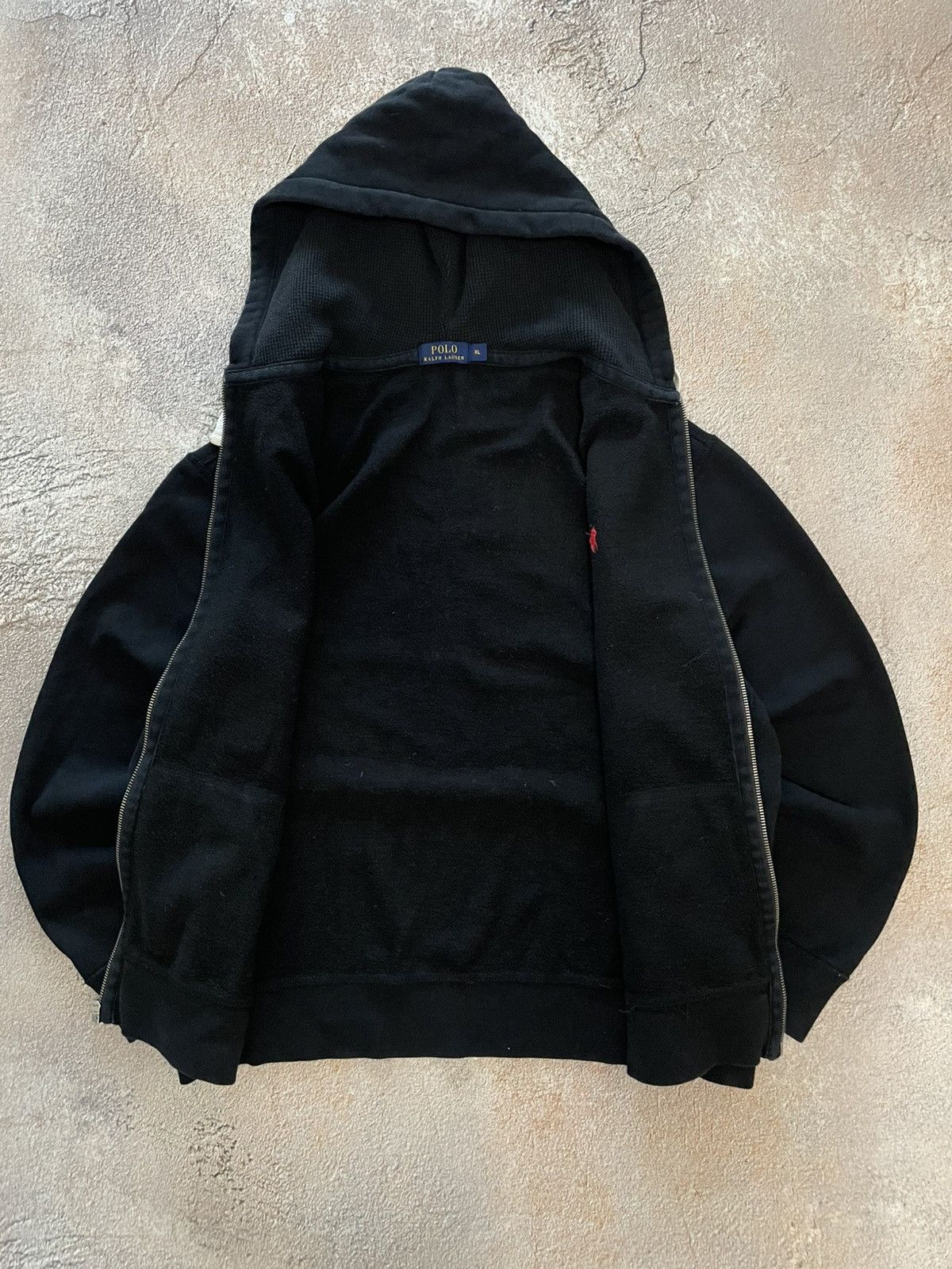 Polo Ralph Lauren Polo Ralph Lauren Full Zip Heavy Cotton Black Hoodie Size US XL / EU 56 / 4 - 5 Thumbnail