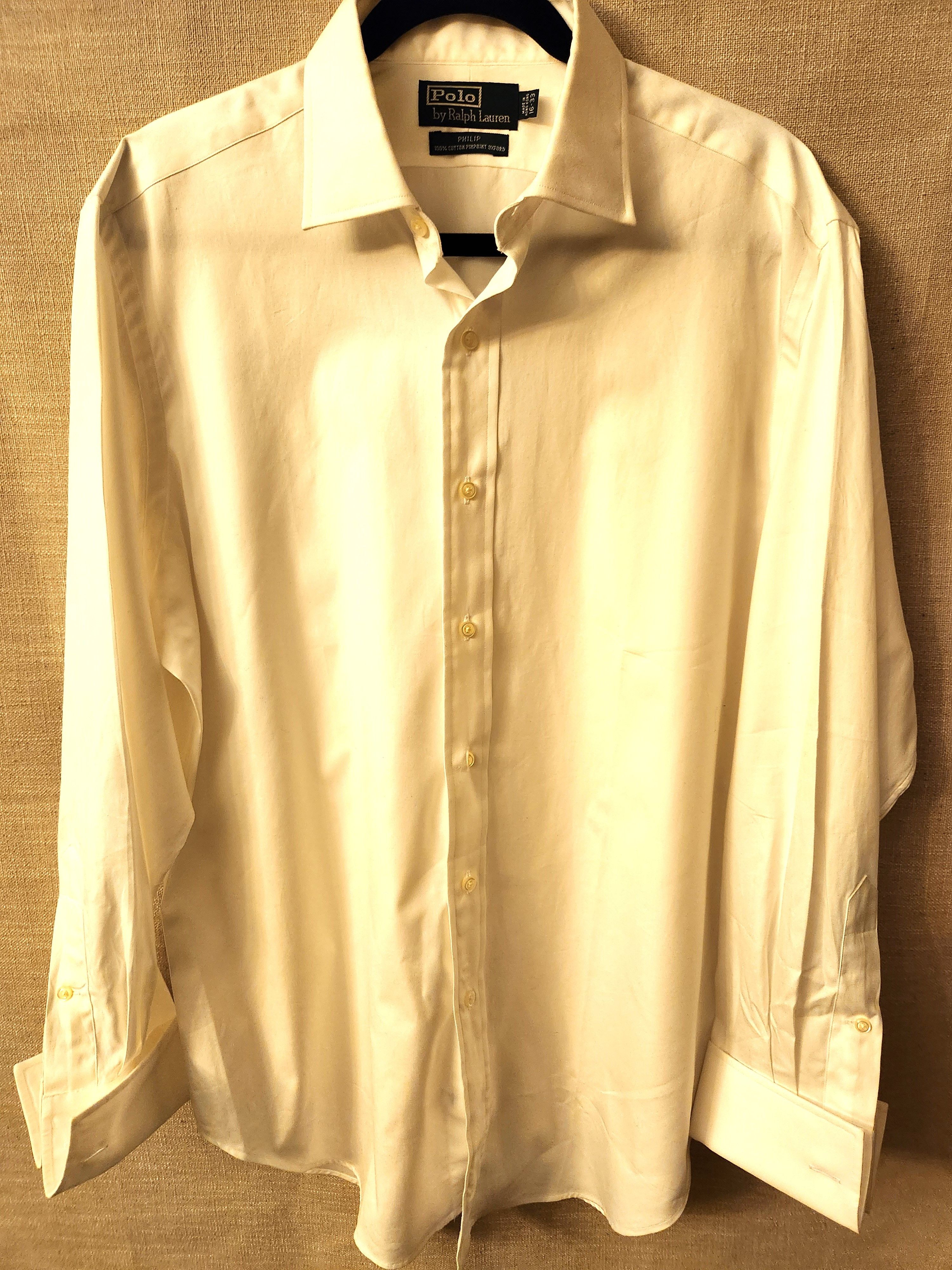 Polo Ralph Lauren NWOT Vintage Philip Cotton White Dress Shirt Size US M / EU 48-50 / 2 - 1 Thumbnail