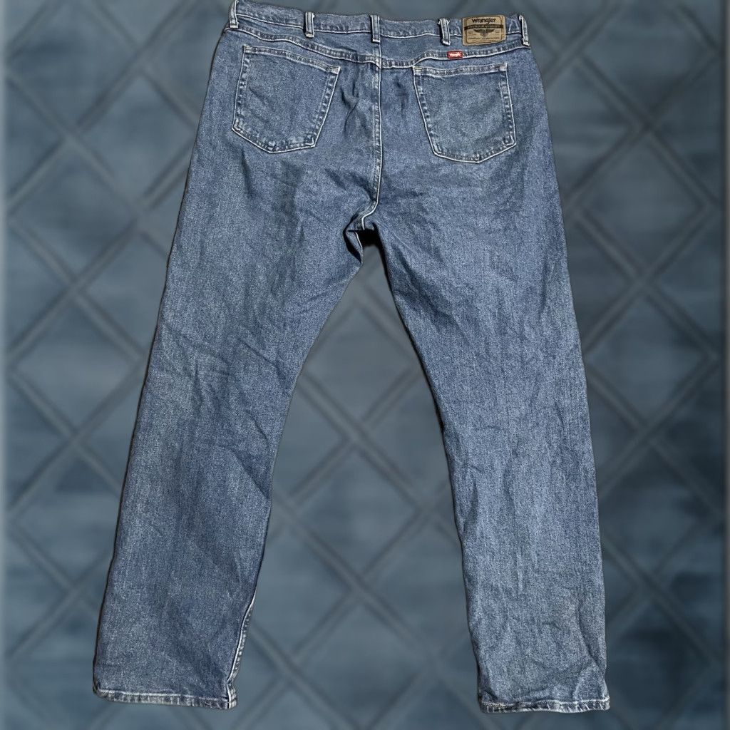 Wrangler Wrangler Jeans Regular 100% Cotton Blue Denim Size 40x32 Distressed Mens Regular Fit Stretch Cotton Blend Zipper Logo Cowgirl? (Note: Clarify) Size US 40 / EU 56 - 1 Thumbnail