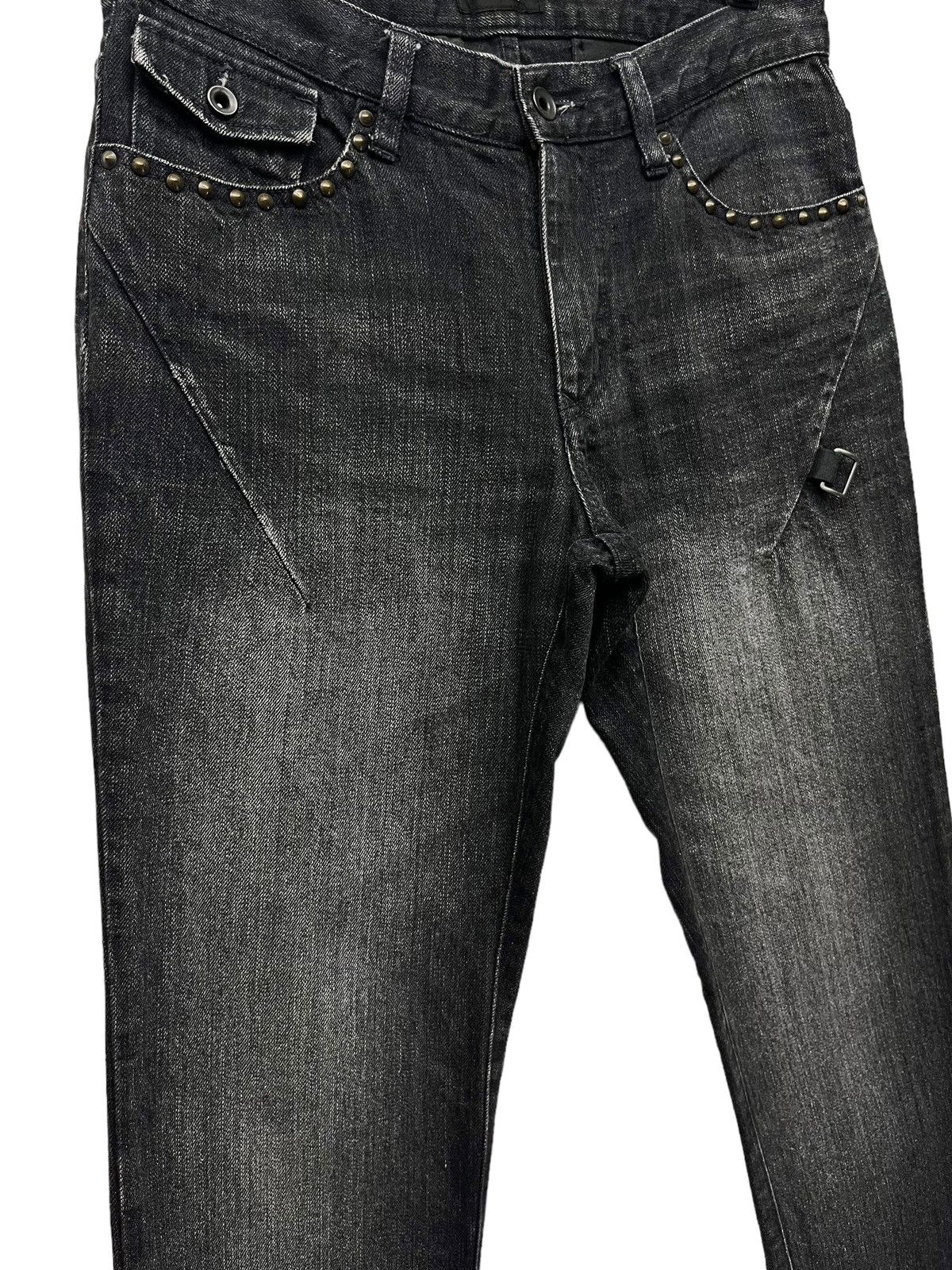 Issey Miyake FYE🔥Vintage TETE HOMME Studded Hook Slim Fit Black Denim Size US 29 - 8 Thumbnail