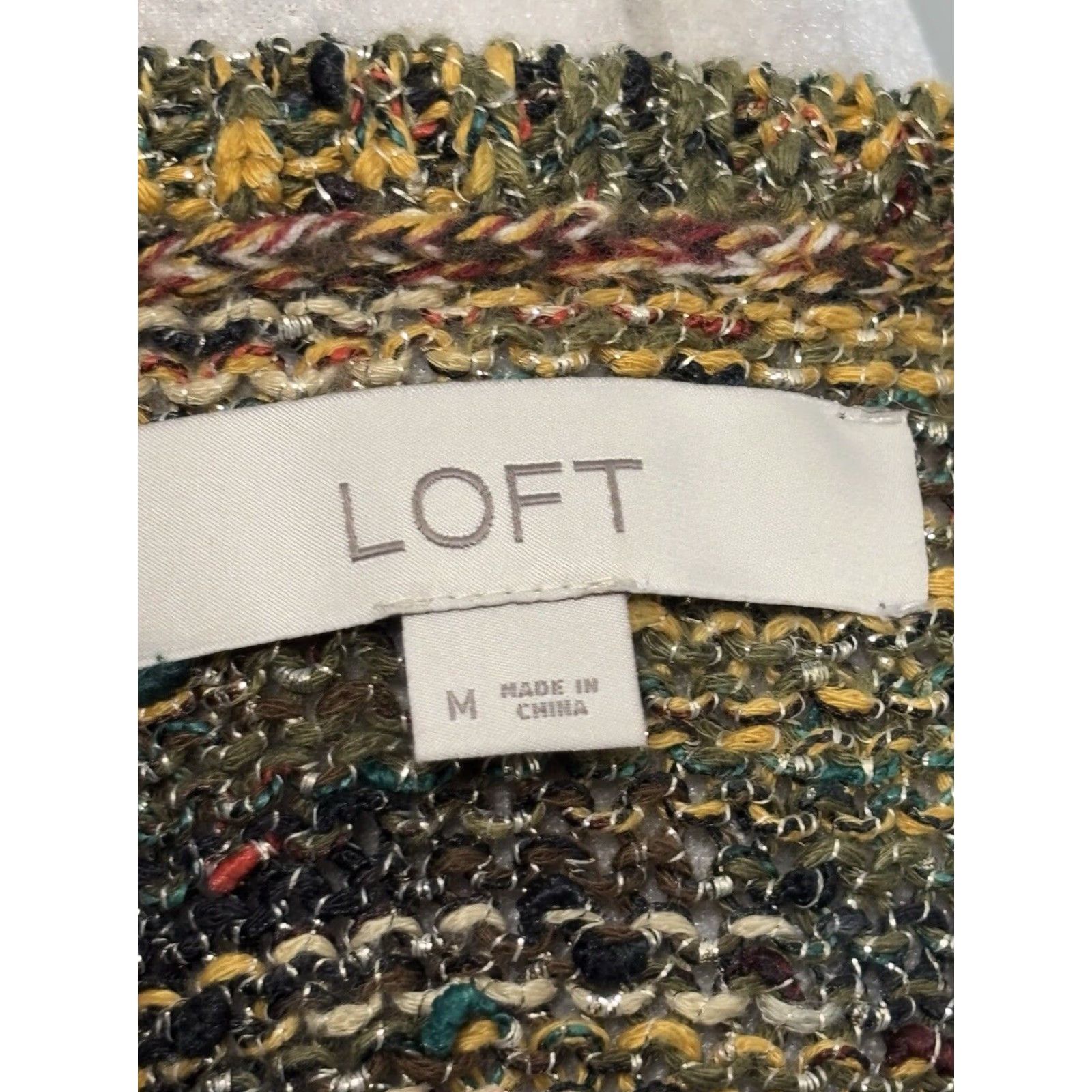 Loft LOFT Womens Medium Marled Knit Sleeveless Sweater Olive Green Yellow Size M / US 6-8 / IT 42-44 - 6 Thumbnail